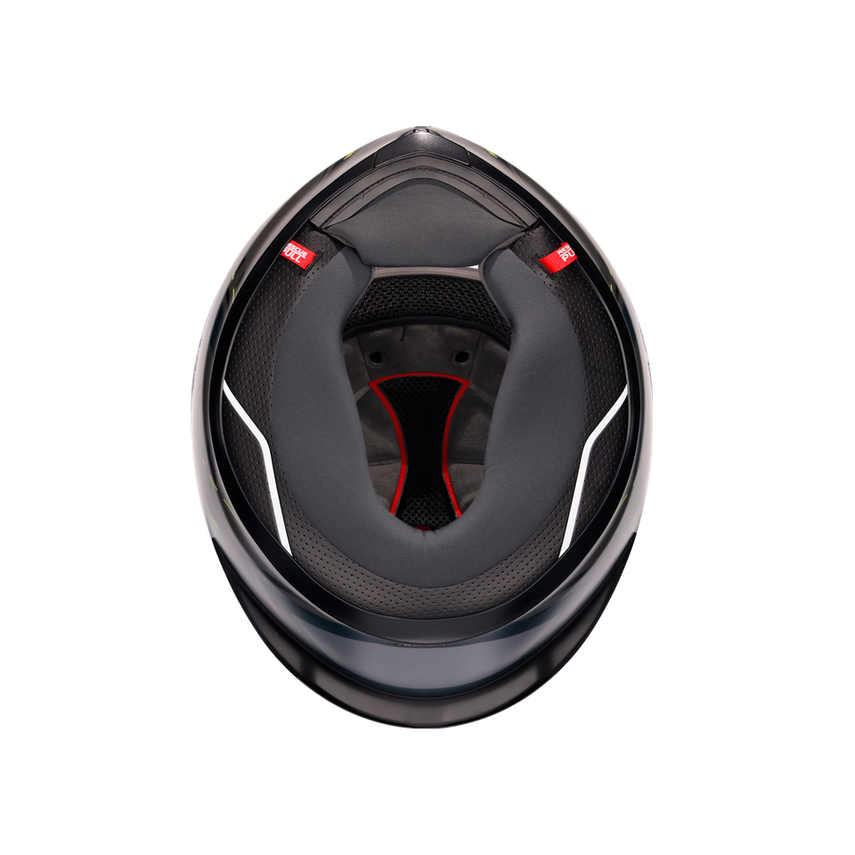 K6 S ENHANCE MATT GREY/YELLOW FLUO - MOTORBIKE FULL FACE HELMET E2206