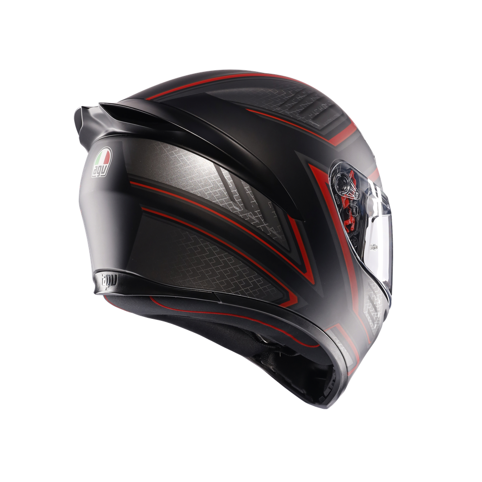 K1 S SLING MATT BLACK/RED - MOTORBIKE FULL FACE HELMET E2206