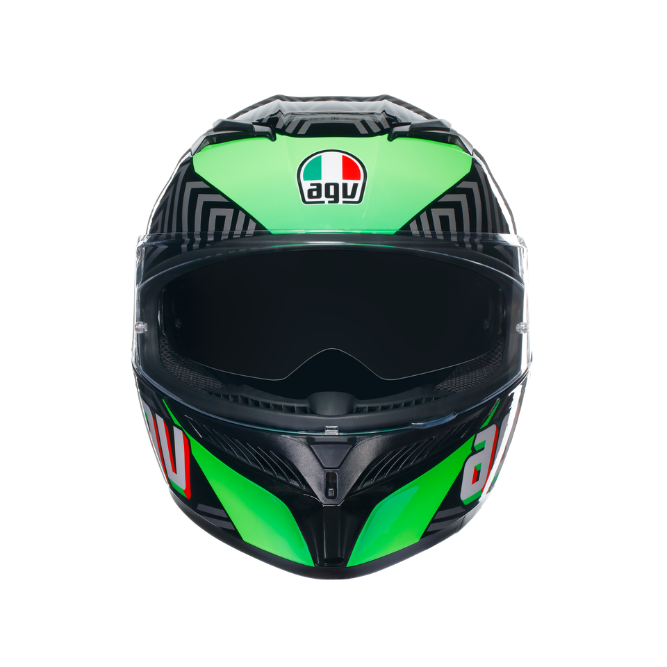 K3 KAMALEON BLACK/RED/GREEN - MOTORBIKE FULL FACE HELMET E2206