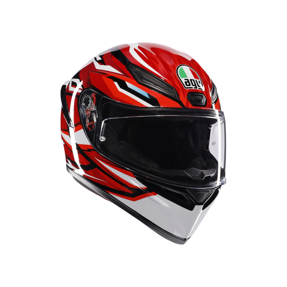 K1 S LION BLACK/RED/WHITE - MOTORBIKE FULL FACE HELMET E2206