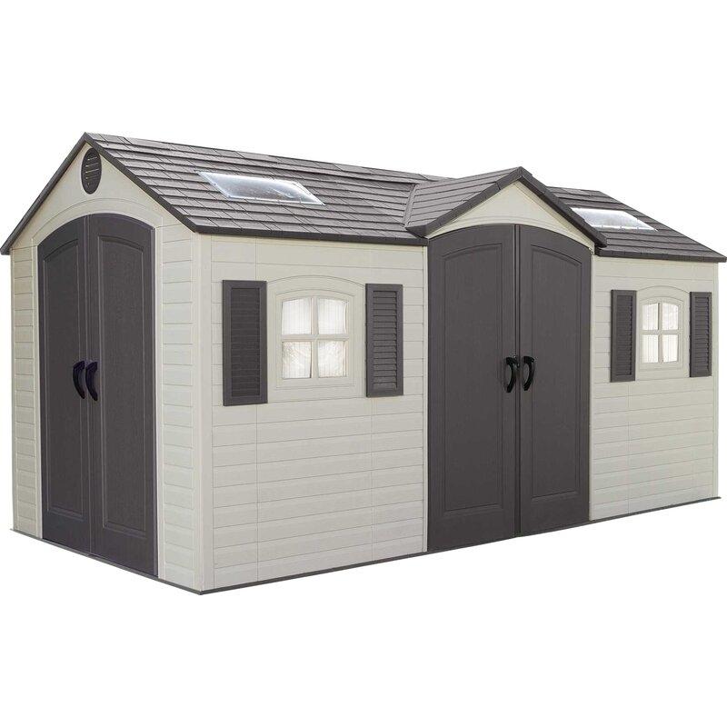 Dual Entry 15 ft. W x 8 ft. D Plastic Storage Shed