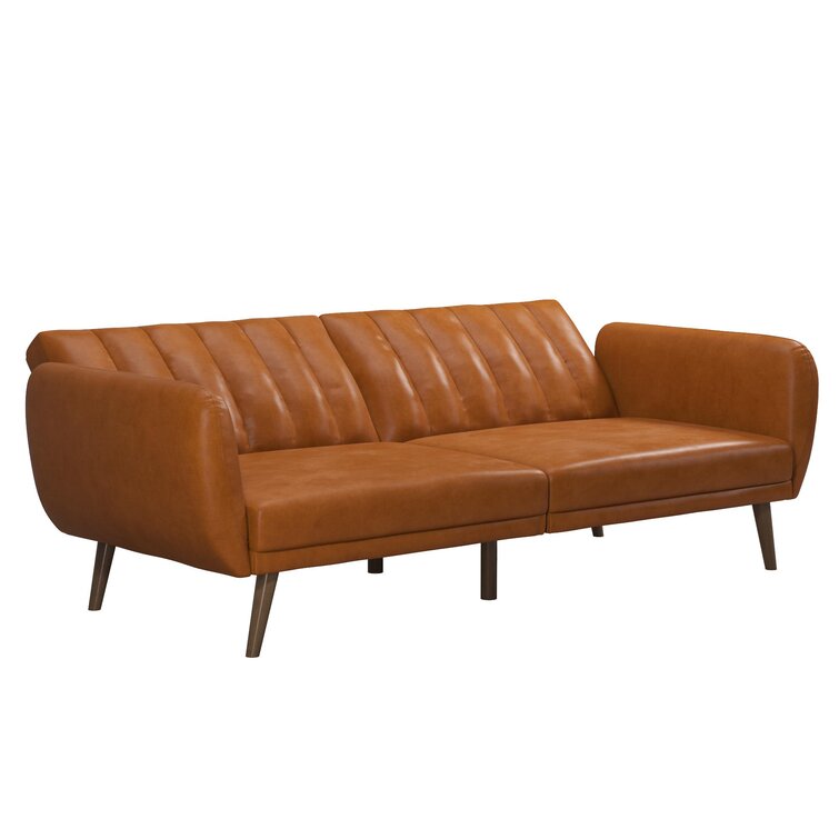 Brittany 81.5'' Vegan Leather Convertible Sofa
