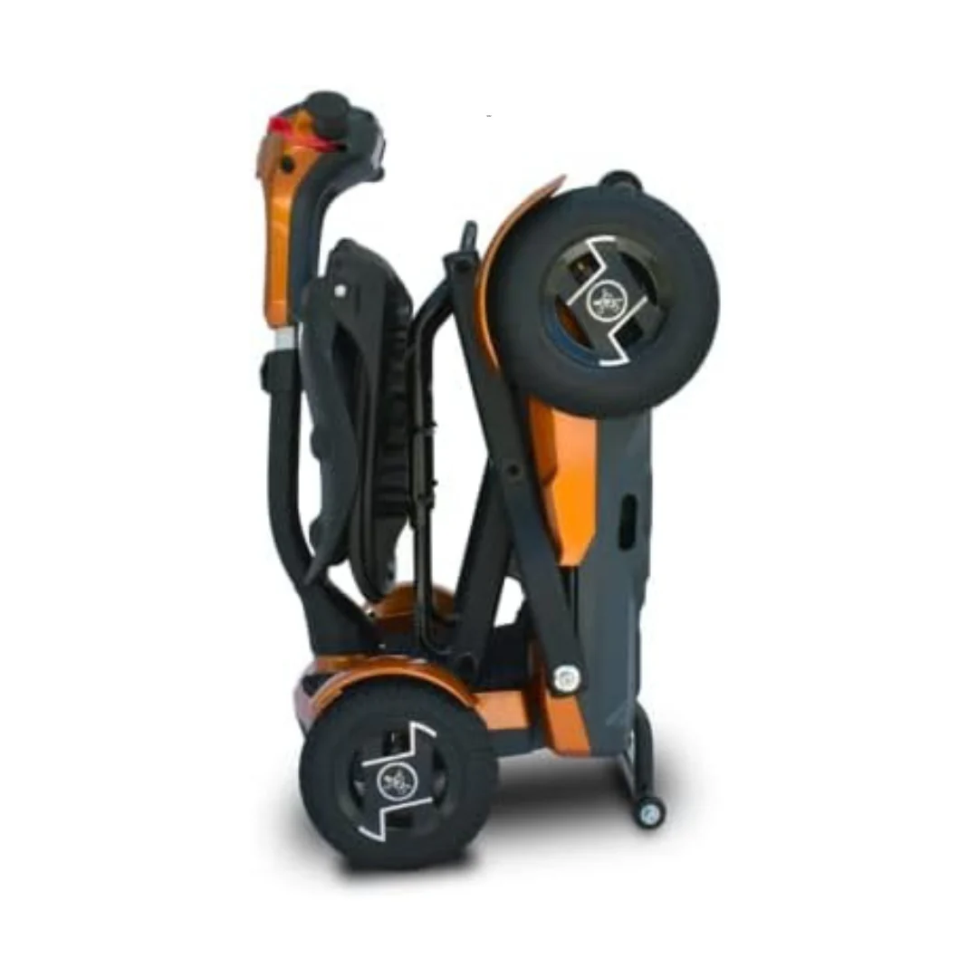 EV Rider TEQNO S26 Auto Folding Portable Lightweight 4-Wheel Mobility Scooter with Laser Guide Lights and Key Fob