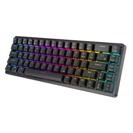 Trådløs mekanisk tastatur Royal Kludge RK837 RGB. Rød switch (sort)