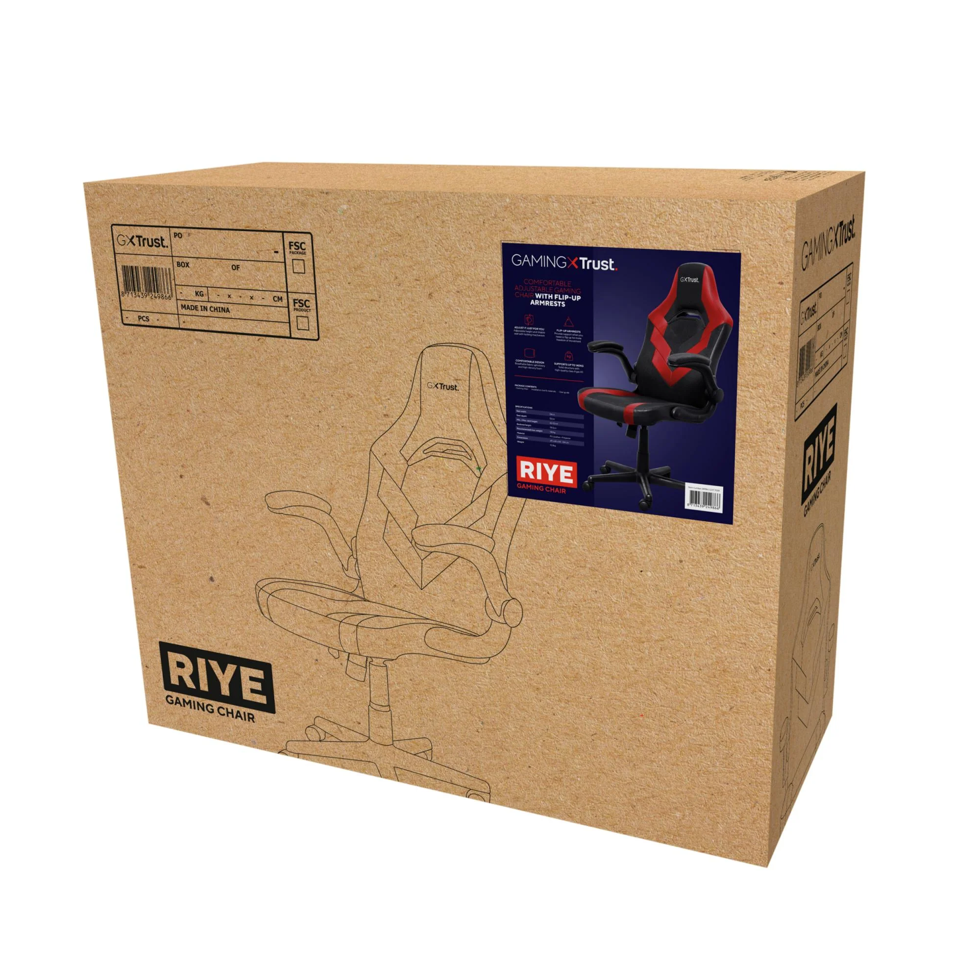 TRUST GXT703R RIYE GAMING CHAIR - RED