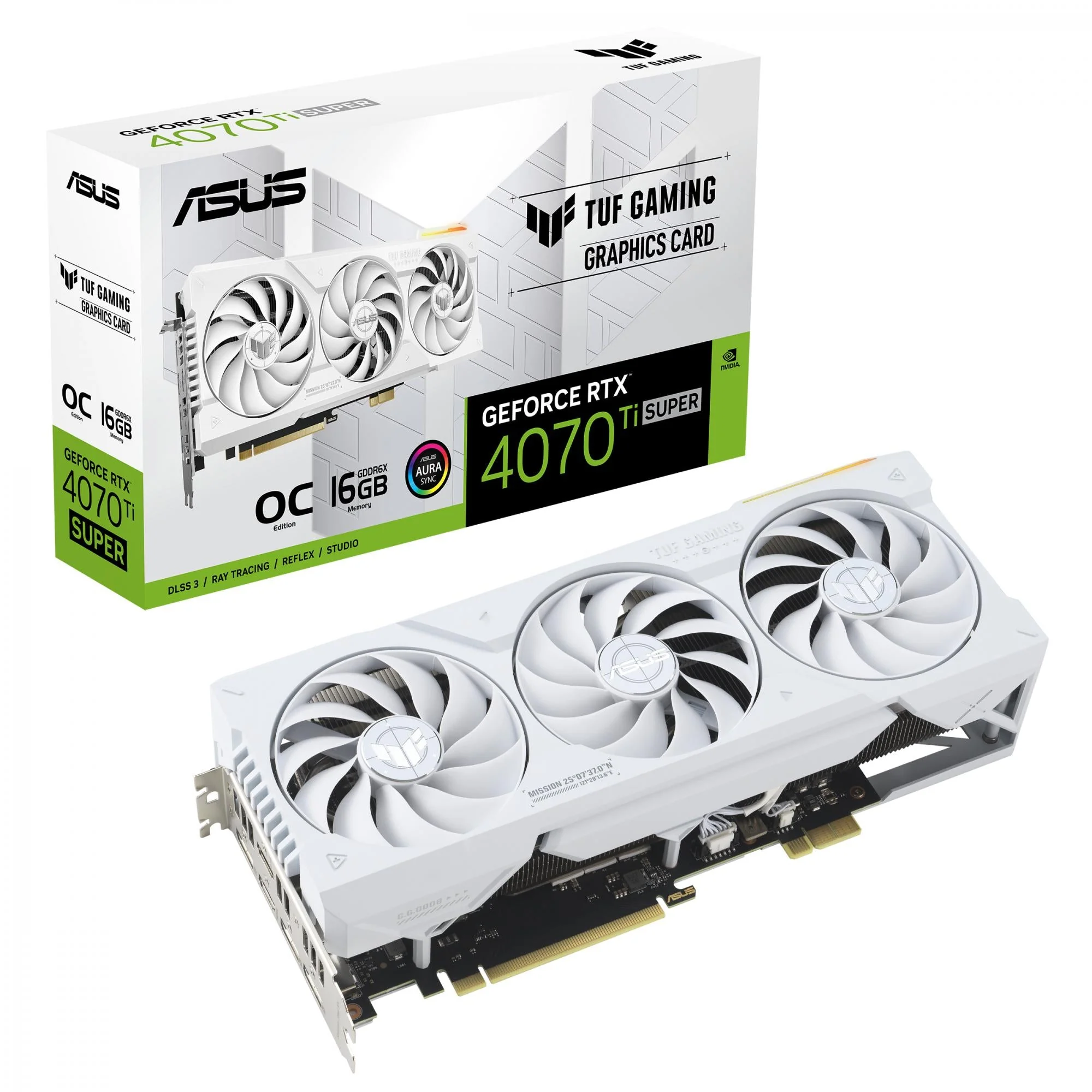ASUS GeForce RTX 4070 TI SUPER 16GB TUF OC GAMING WHITE EDITION BTF