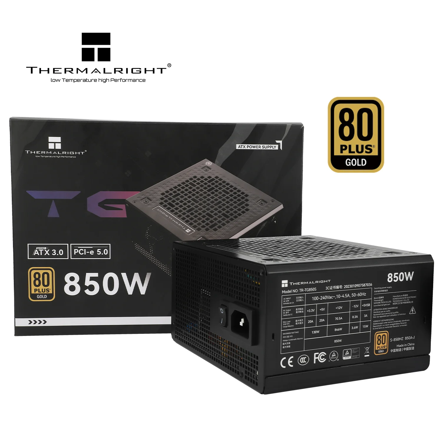 Thermalright TR-TG 850S Black - PSU. 80+ Gold. 850W. non-modular