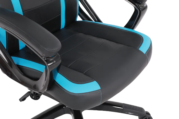 Geekd Raid Gaming-Stuhl Schwarz/Blau – PU-Leder – Bis zu 150 kg
