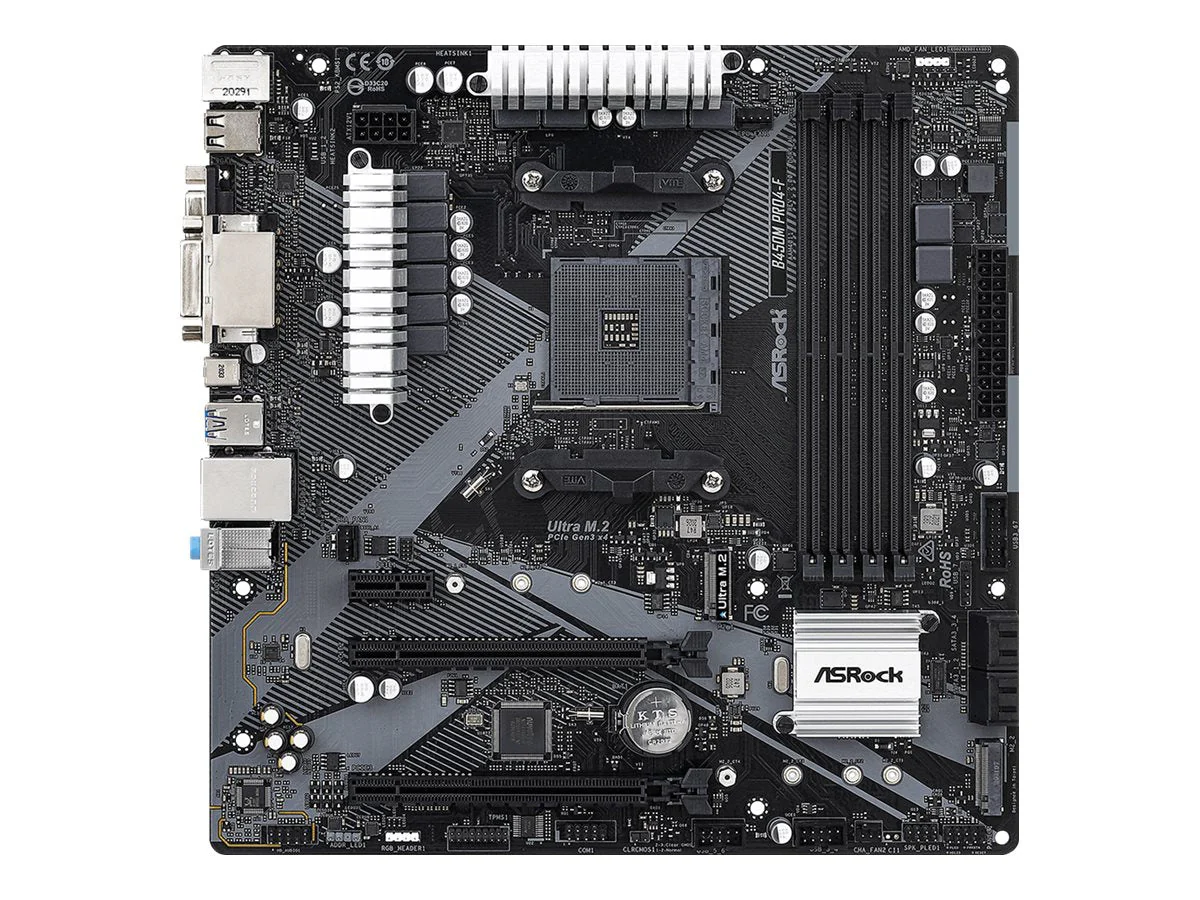 ASRock B450M Pro4-F R2.0 Micro-ATX AM4 AMD B450