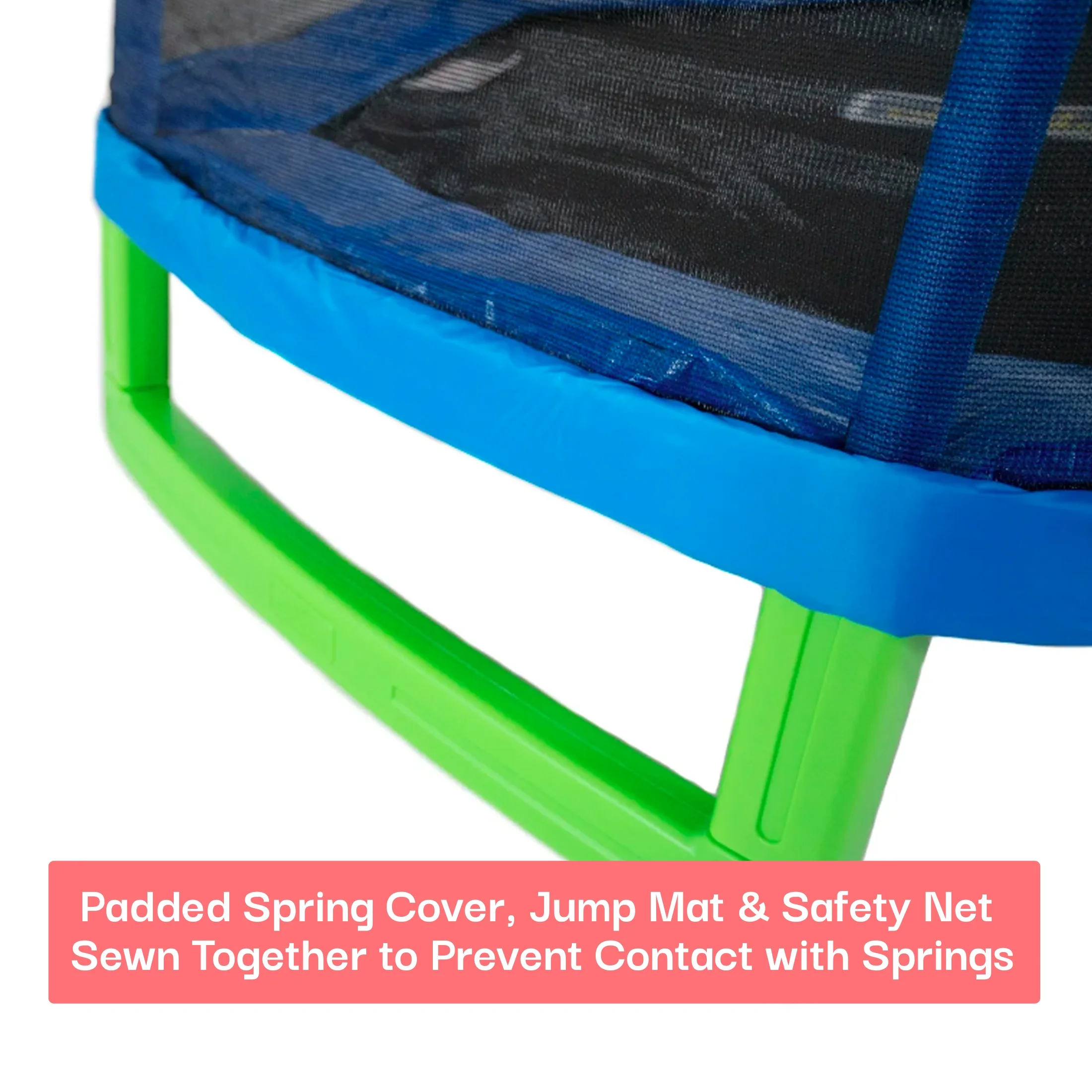 Sportspower 7' My 1st Trampoline for Kids 3-10 with Safety Enclosure Blue and Green