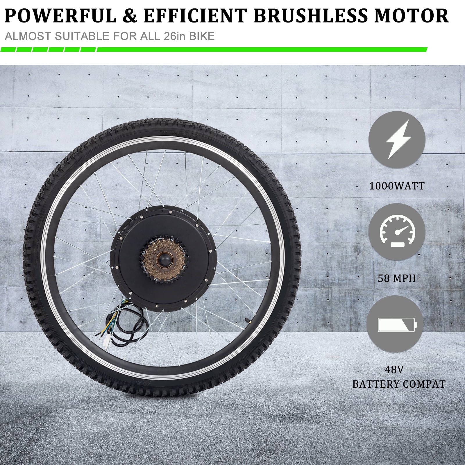 Ktaxon 48V 1000W Electric Bicycle Motor Kit, 26