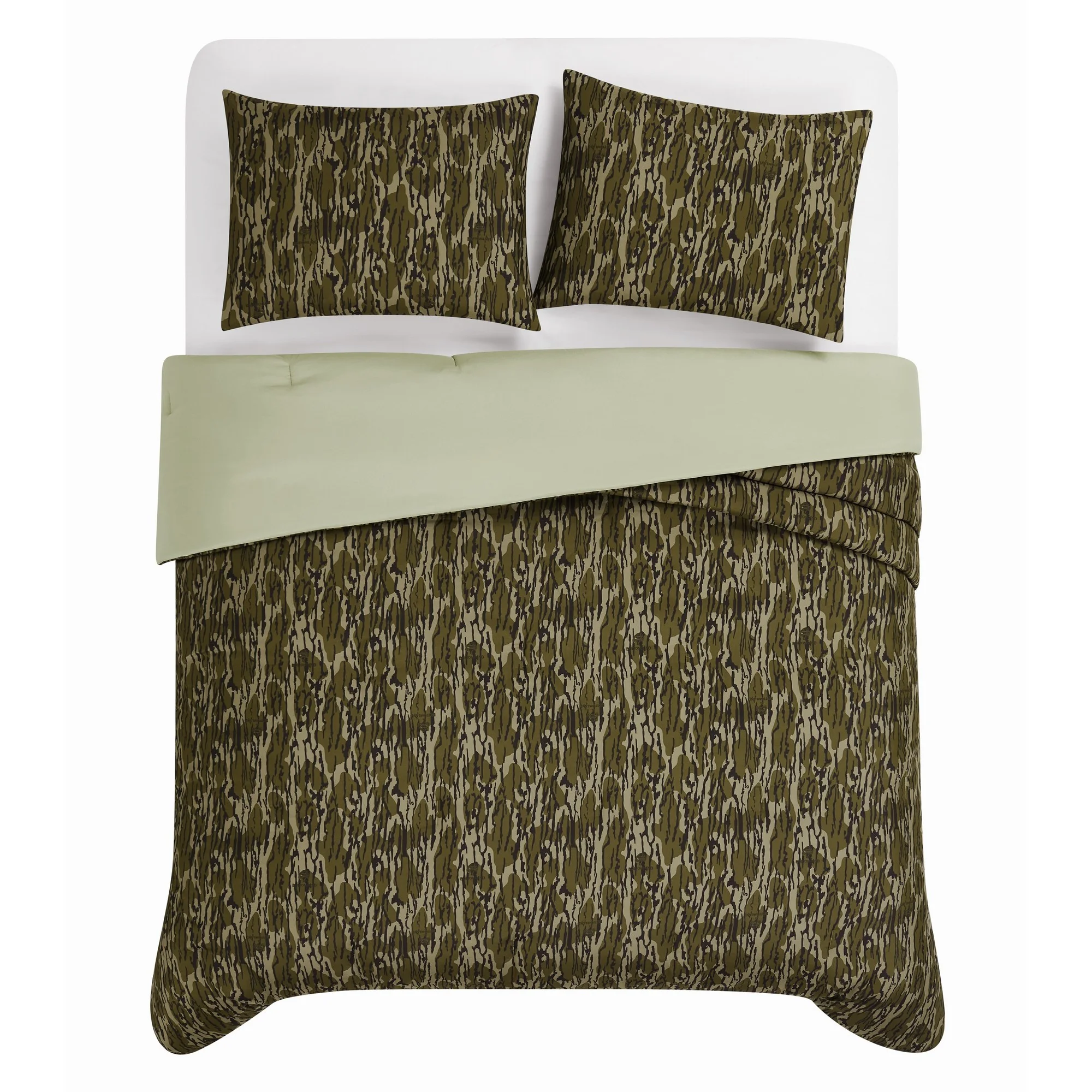 Mossy Oak® Bottomland® Microfiber 3-Piece Comforter Set, Full/Queen Microfiber Adult Bedding for Hunting Lodge or Cabin
