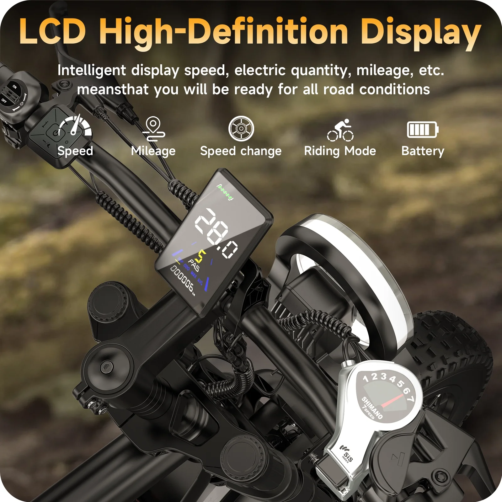 Electric Bike for Adults, 1500W Peak Fat Tire Ebike 20���4�� Snow-Tread, 48V 15.6Ah Removable Battery, 32MPH, Dual Suspension, Shimano 7-Speed, Hydraulic Disc Brakes, Bonus Accessories