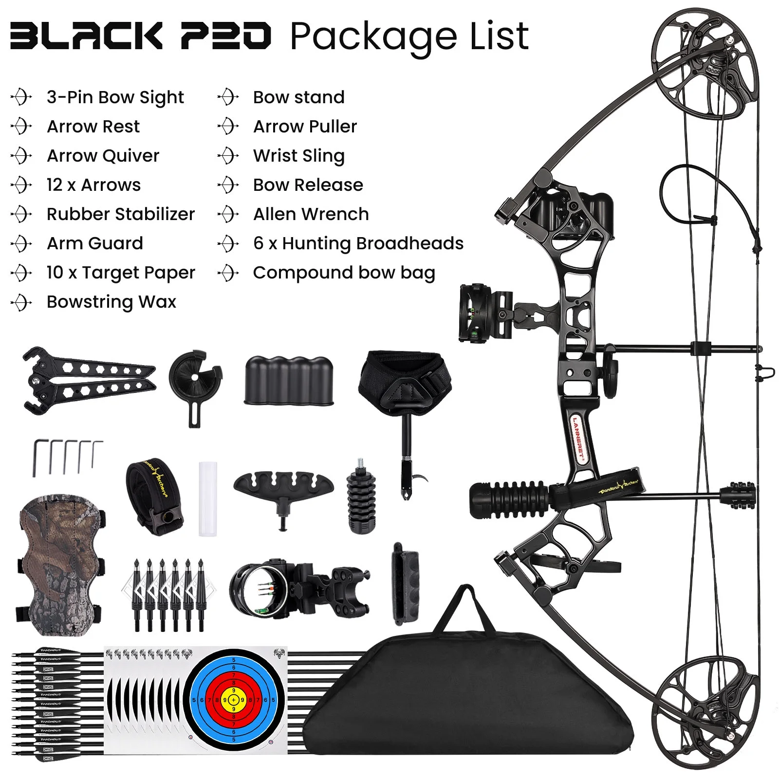 Archery Ready to Hunt Compound Bow Package for Adults and Teens,25