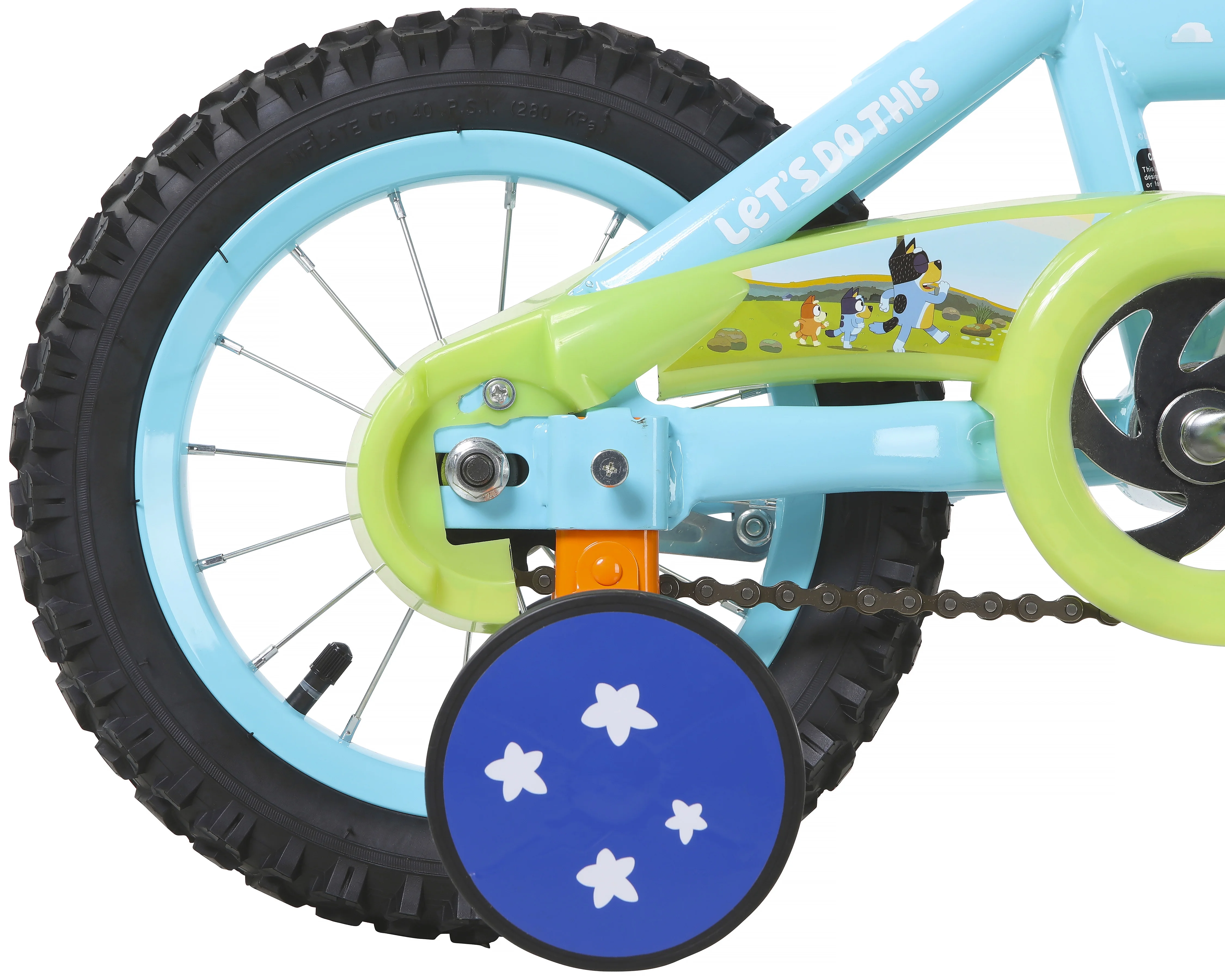 Bluey 12-Inch Kids BMX Bike with Training Wheels, Plush Bag, Steel Frame, Coaster Brake, Ages 3-5