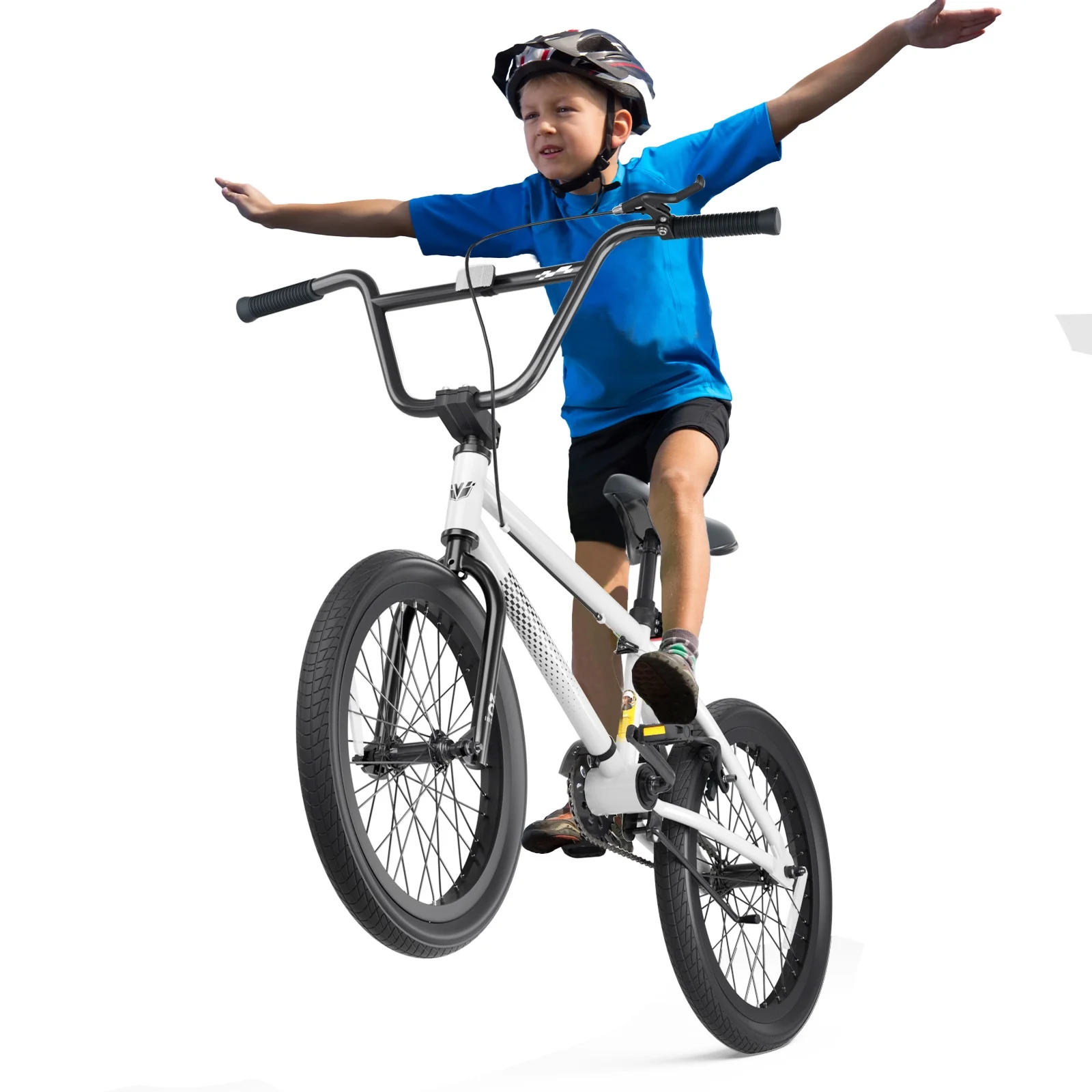 GLAF Freestyle Kids BMX Bike, 20 inch Black Trick Bicycle for Teen and Adults, Carbon Steel Frame Bikes, Ideal for Beginner to Advanced Riders
