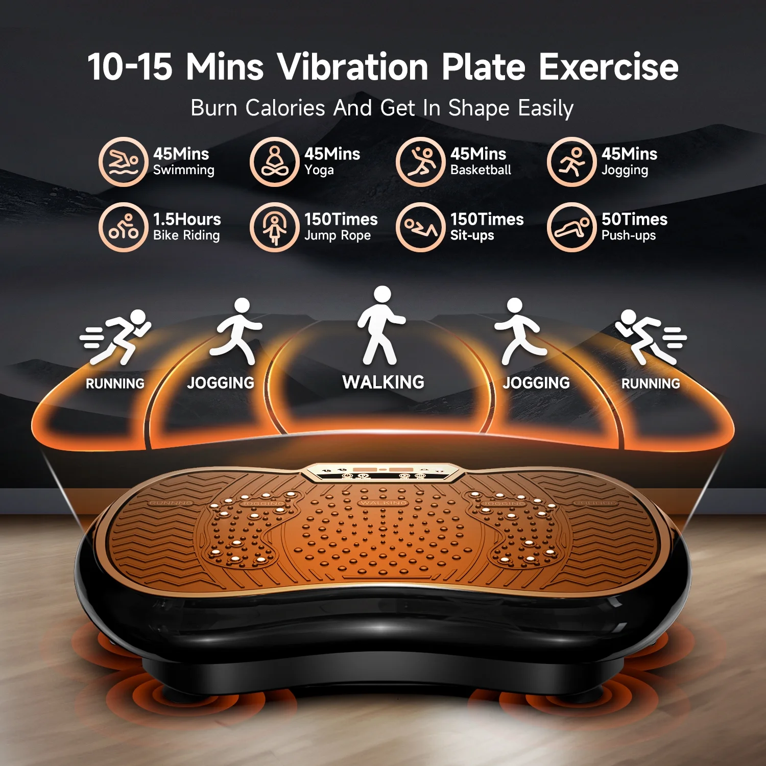 LNOW Full Body Vibration Plate Exercise Machine for Lymphatic Drainage, Muscle Toner with Bluetooth & Massage Pedals, Workout Vibration Platform for Home Fitness 400lbs