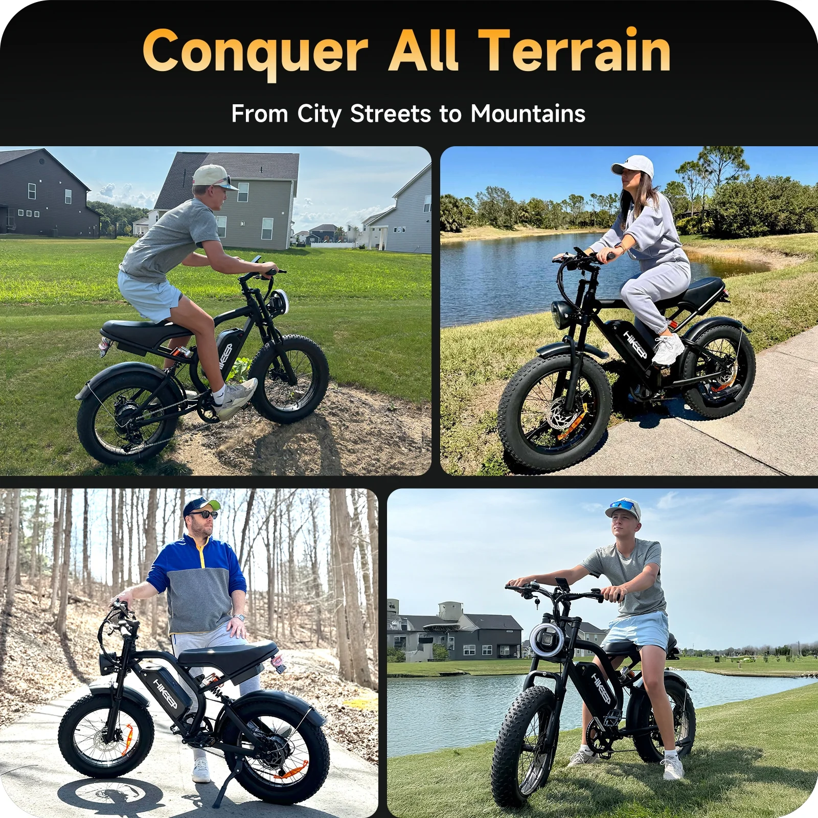Electric Bike for Adults, 1500W Peak Fat Tire Ebike 20���4�� Snow-Tread, 48V 15.6Ah Removable Battery, 32MPH, Dual Suspension, Shimano 7-Speed, Hydraulic Disc Brakes, Bonus Accessories