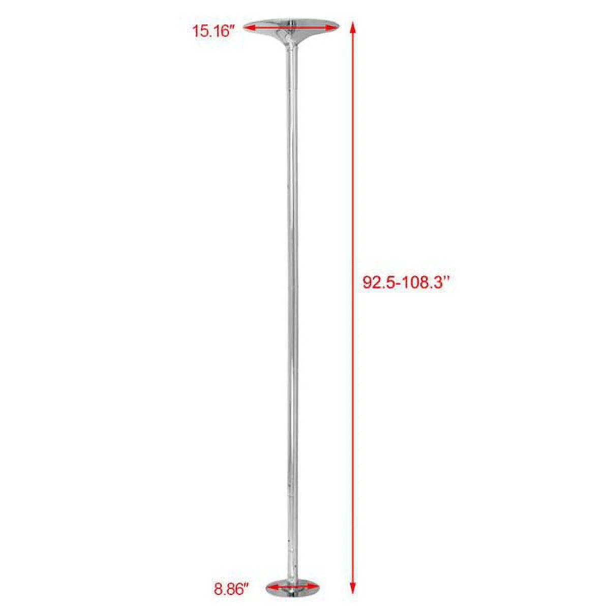 Adjustable Dance Pole Portable Stripper Pole Static Spinning Exercise Fitness,Silver