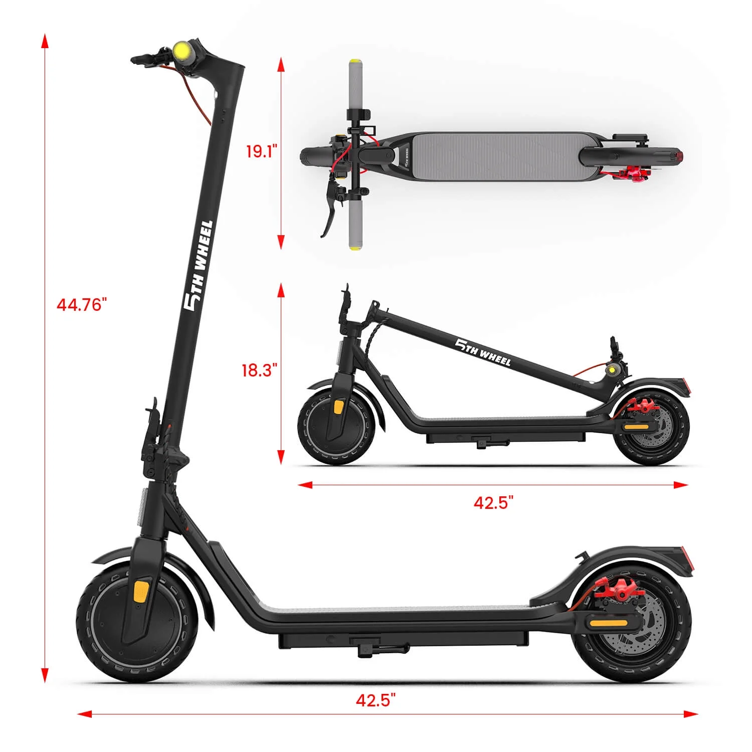 5TH WHEEL W16S 300W Electric Scooter with Turn Signal, 8.5�� Solid Tires, 18mph & 12Miles Range, Folding Commuting E-Scooter for Adults with APP Control