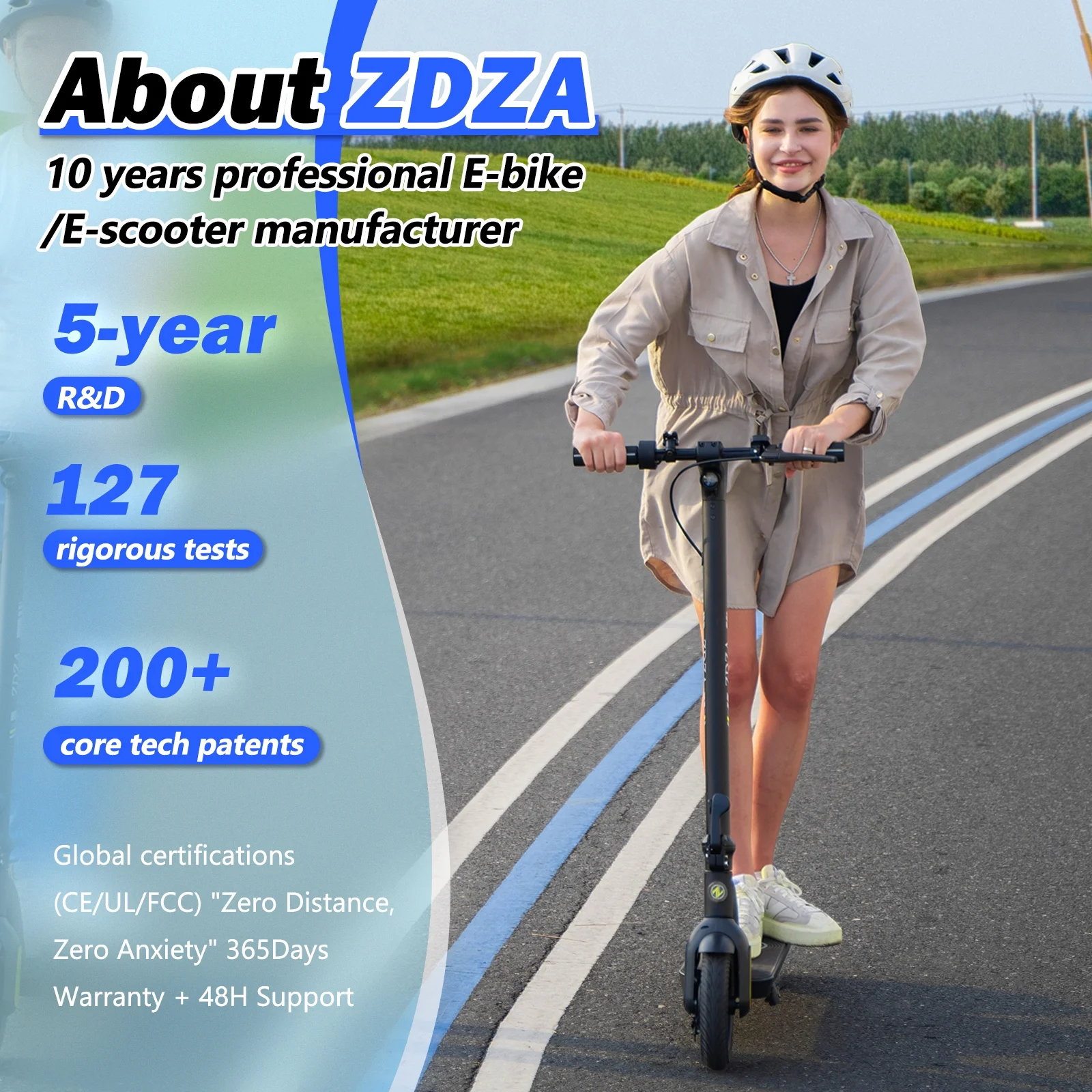 ZDZA 350W & 19MPH Electric Scooter for Adults, 12-21 Miles Range, 8.5' Foldable Escooter