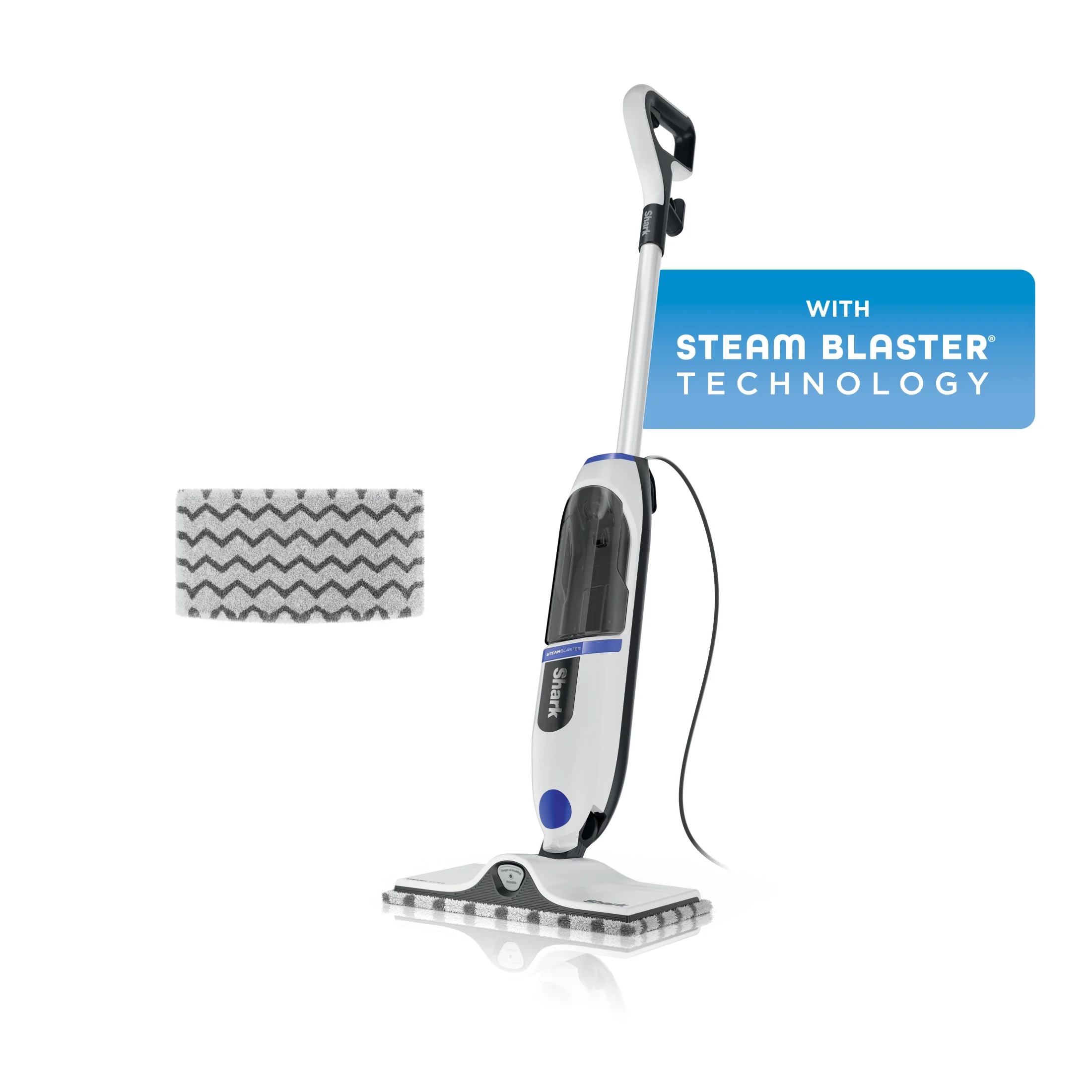 Shark SteamSpot Steam Mop with Steam Blaster for Sealed Hard Floors, XL Removable Tank, Washable Dirt Grip? Pad, 2  Modes,S2000
