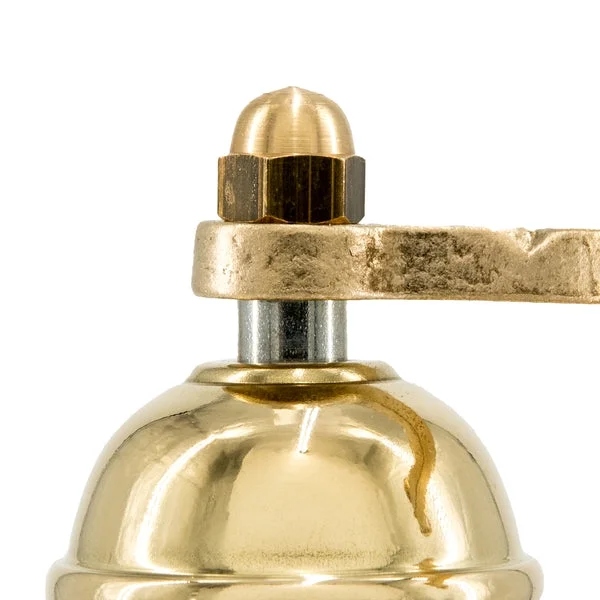 Alexander Home Greek Pepper Mill, 8 Inch Tall, Manual Grinder, Brass