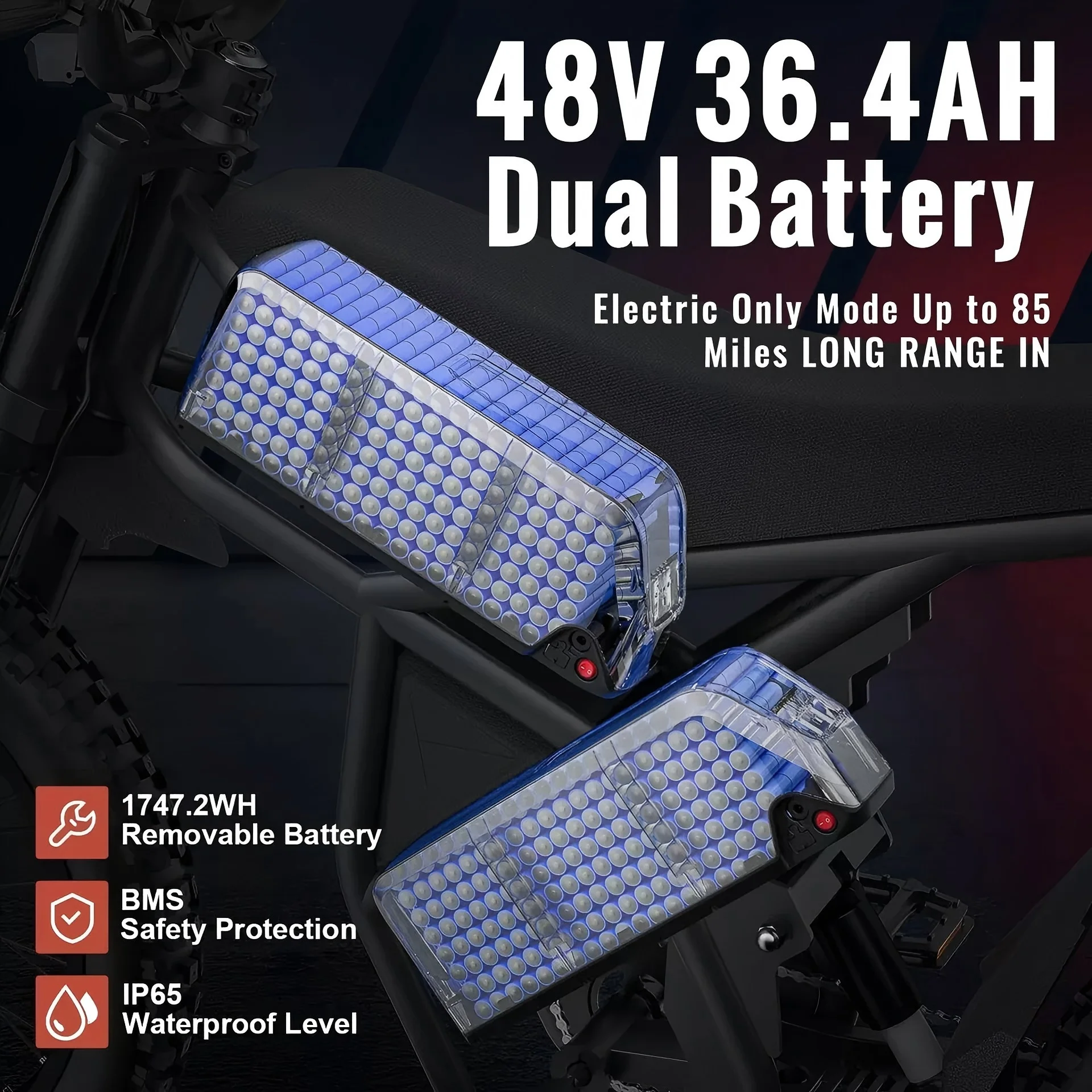 Ridingtimes GT73 Electric Motorbike  2400W 48V 18.2AH*2 Electric BIKE with 25