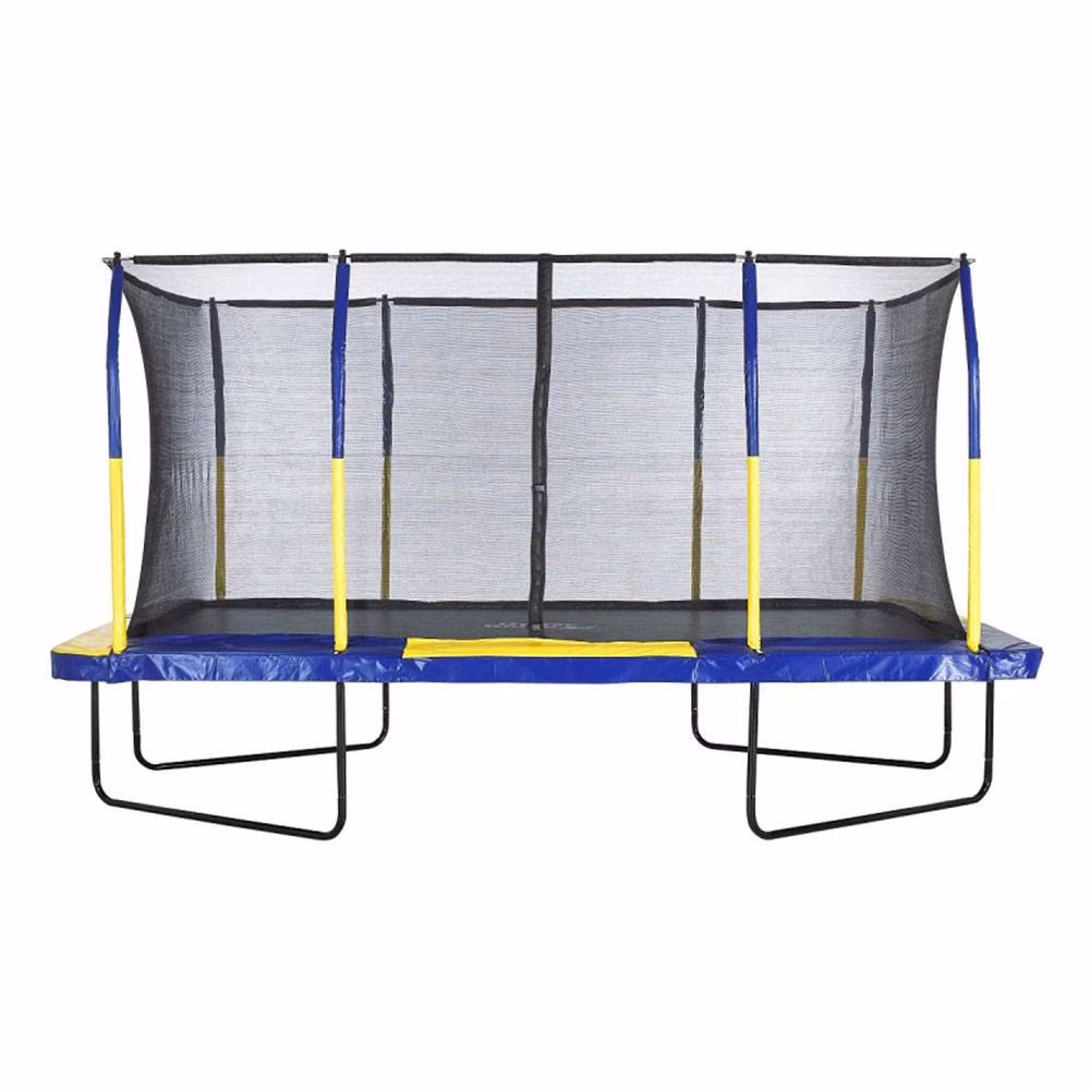 Machrus Upper Bounce - Mega 10' X 17' Gymnastics Style, Rectangular Trampoline Set with Premium Top-Ring Enclosure System - Green/Black