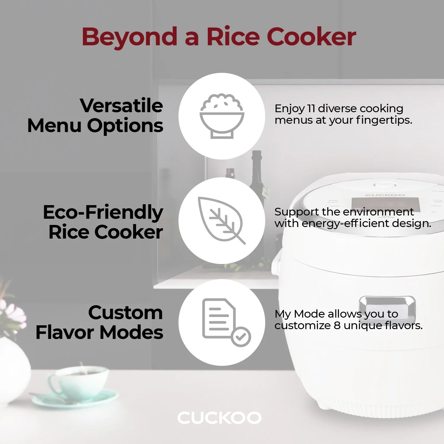 CUCKOO Rice Cooker 20 Cups Cooked Warmer with Nonstick Pot 16 Menu Modes and Micom Fuzzy Logic Tech with Auto Clean Features in White (CR-1020F)