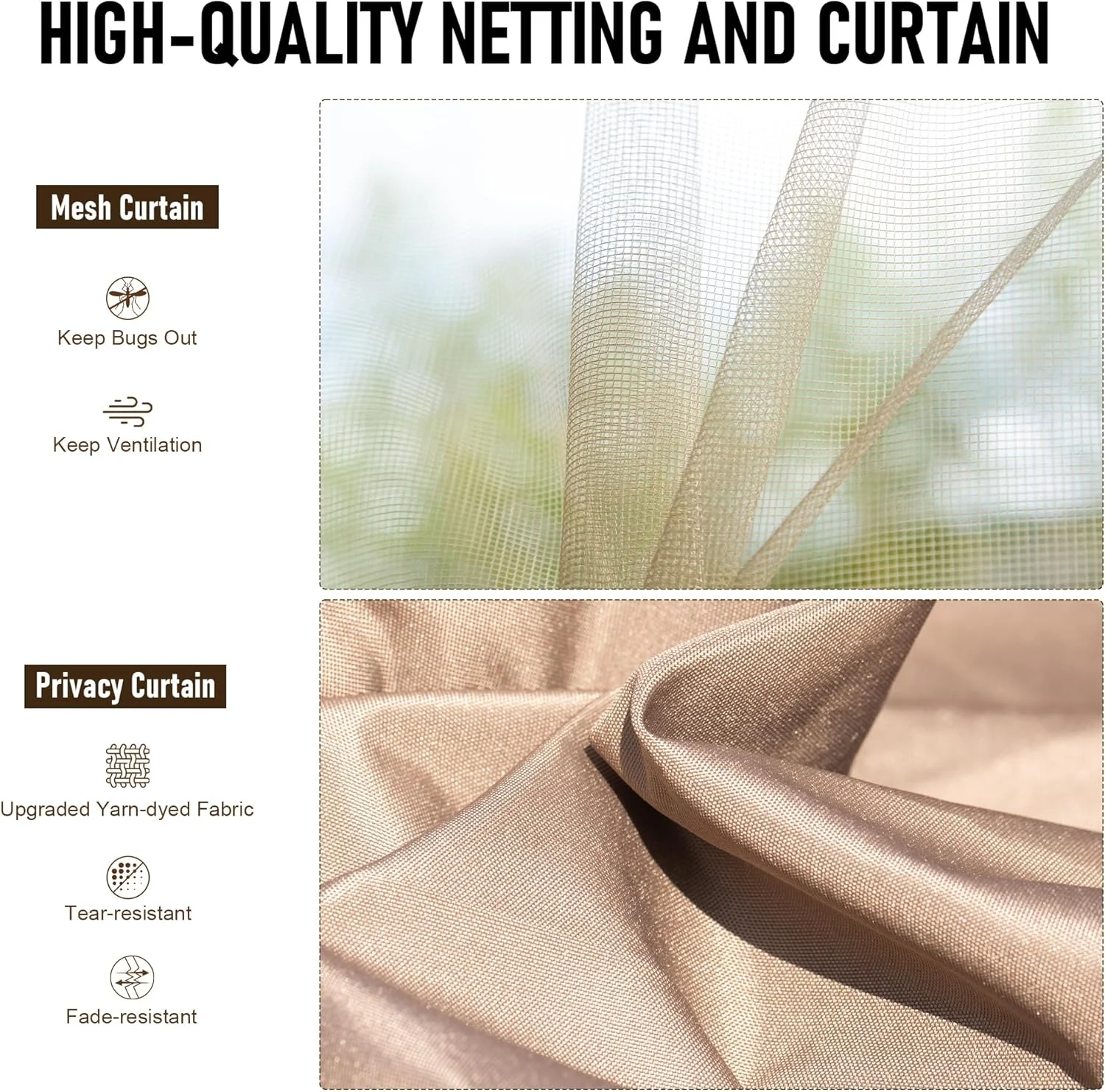 Domi Outdoor Living 10' x 12' Hardtop Lean-to Gazebo, Wall-Mounted with Galvanized Steel Roof Wall Pergola with Aluminum Frame, Curtains and Netting, for Patio, Deck, Garden, Backyard