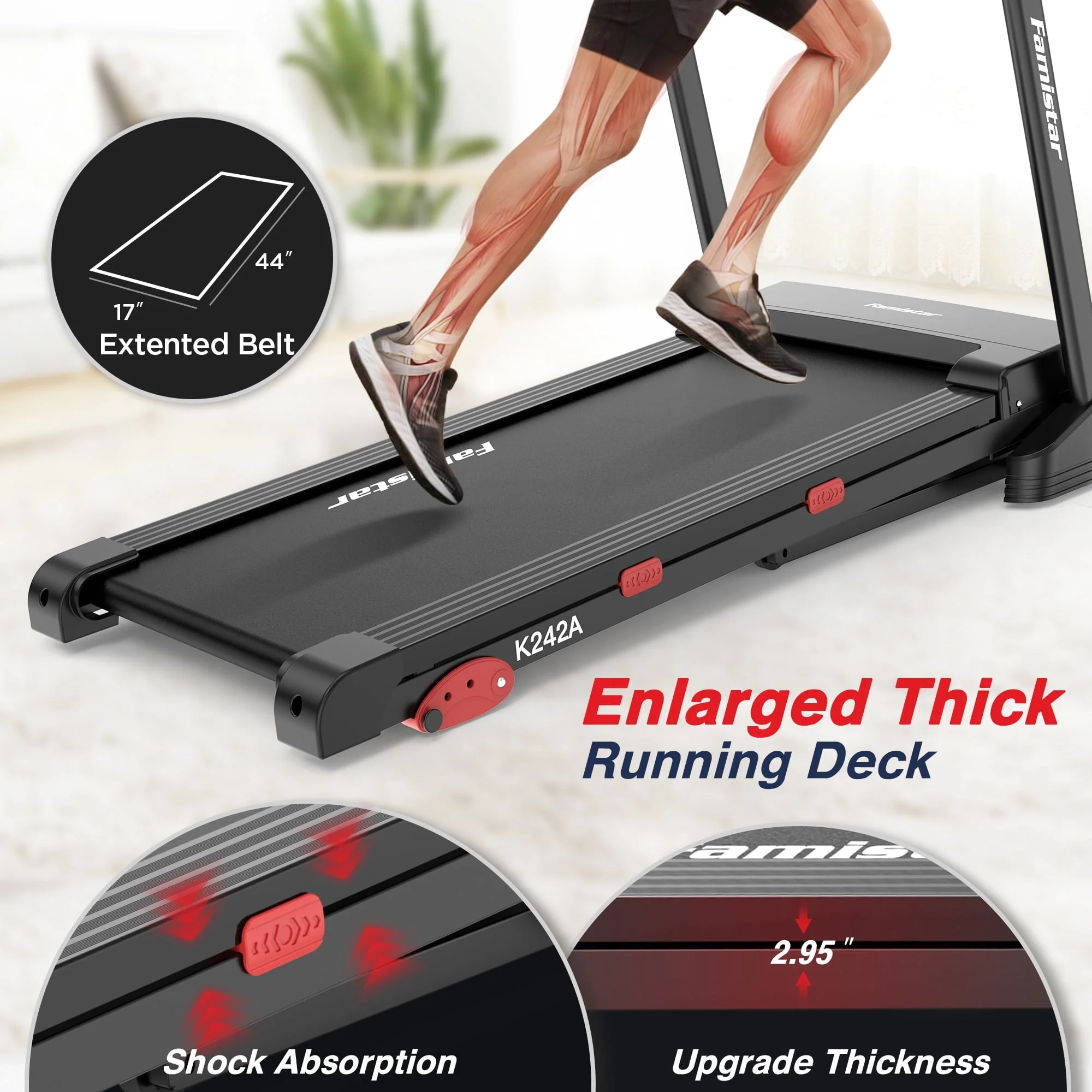 Folding Treadmill Clearance for Home with Adjustable Incline, Smart APP, 8MPH Speed, 250lbs, HiFi Bluetooth Speakers, 15 Programs 3 Modes, 3.0HP Foldable Compact Treadmill Walking Running Machine