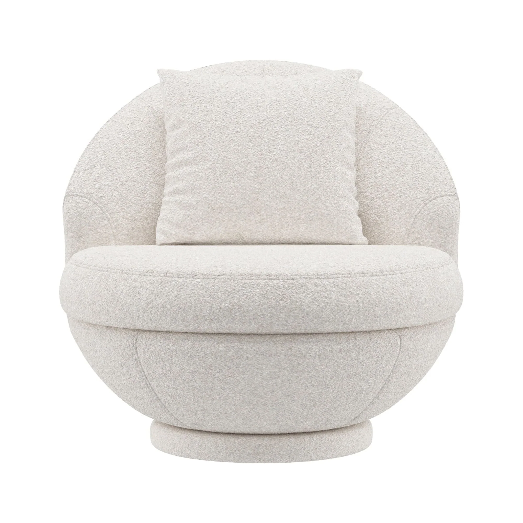 Hillsdale Boulder Upholstered Swivel Storage Chair, Ash White
