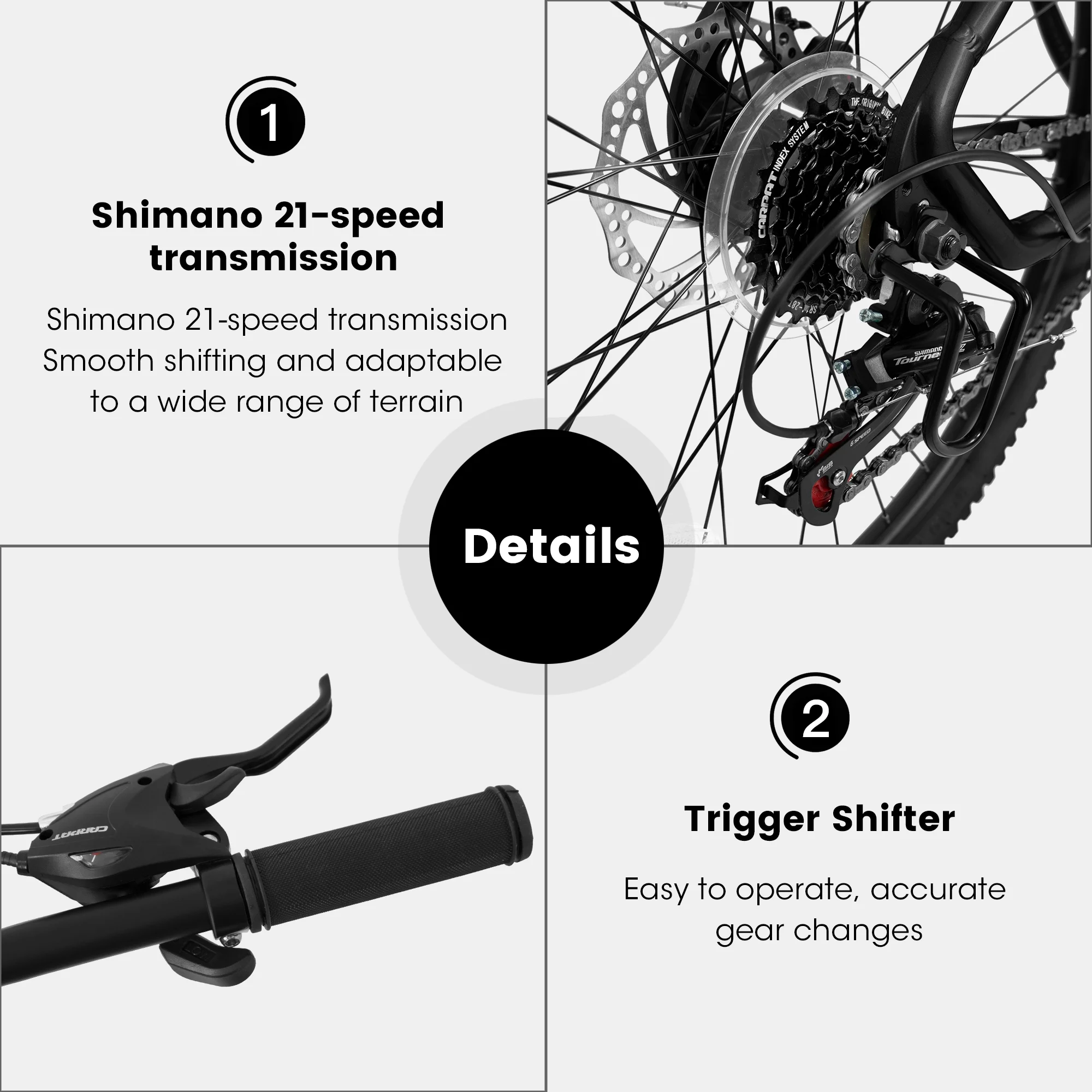 Ambifirner Lightweight 27.5er Mountain Bike – 21-Speed Shimano Drivetrain, 2.125” Tires & 85% Pre-Assembled Design for Riders 5’5”–5’10” (Anti-Slip Traction)​​