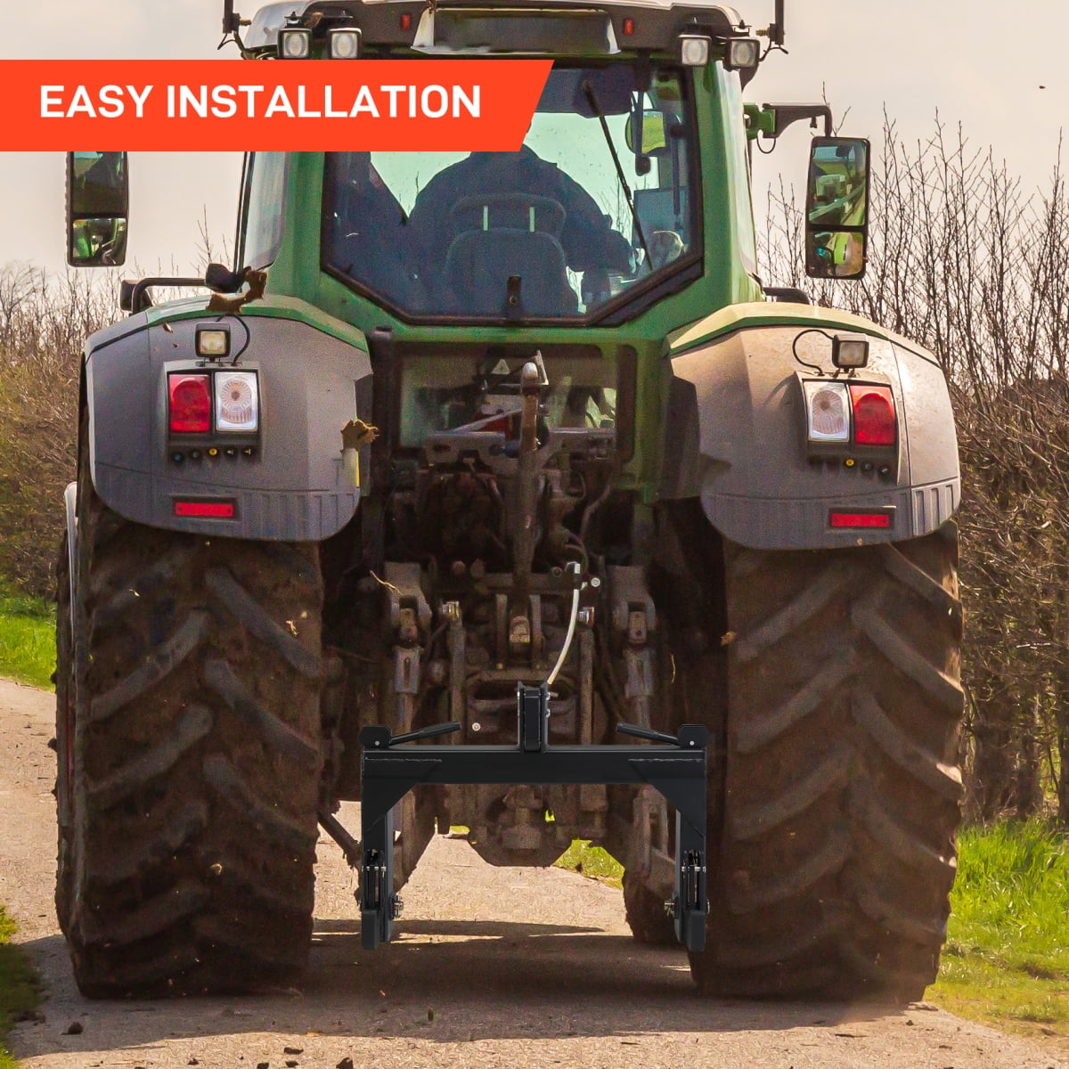 3 Point Quick Hitch, 3000 lbs 3-Pt Attachments Adaptation to Category 1 & 2 Tractor with 5 Level Adjustable Bolt (Orange)