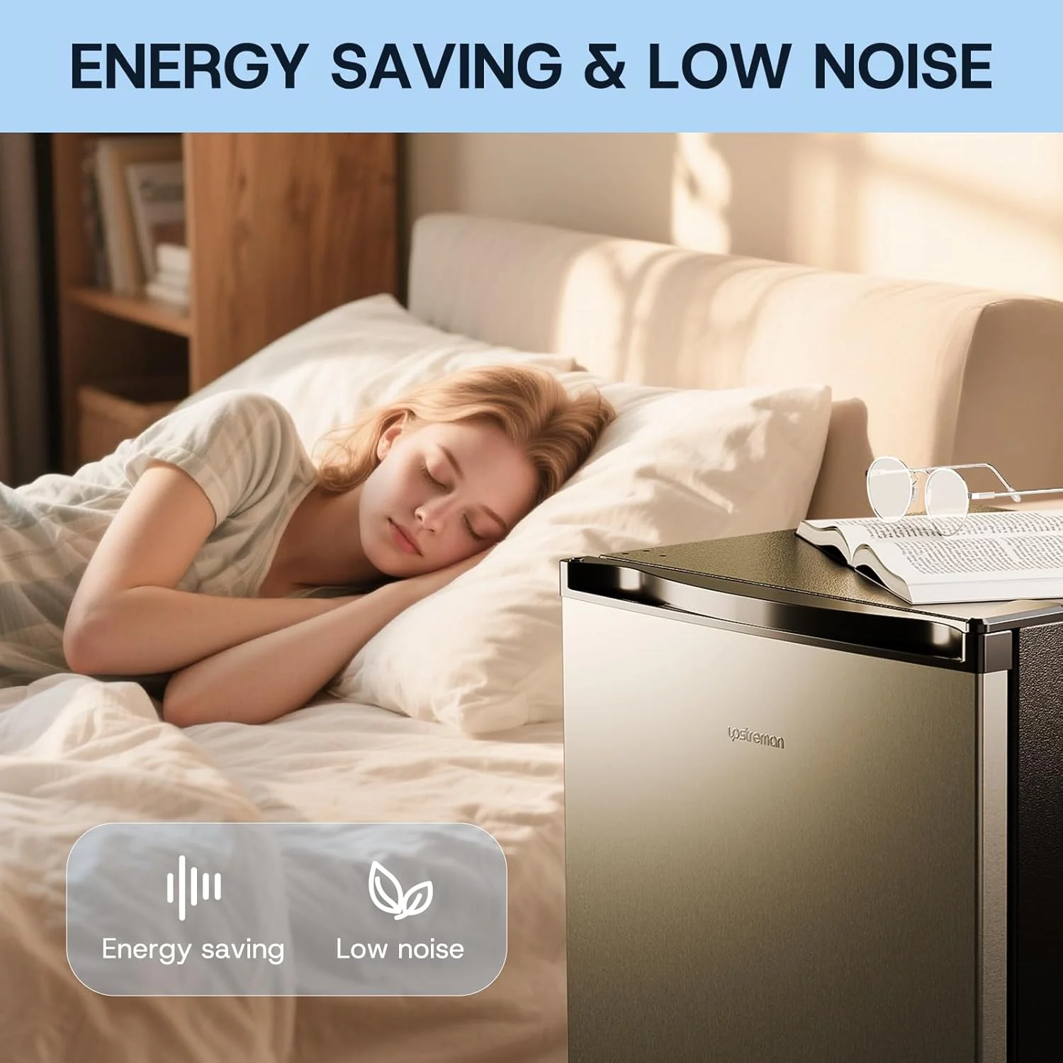 Upstreman 3.0 Cu.ft Compact Upright Freezer, Freestanding Mini Freezer Stainless Steel Single Door Stand Up Freezer with Reversible Door, UP30 White