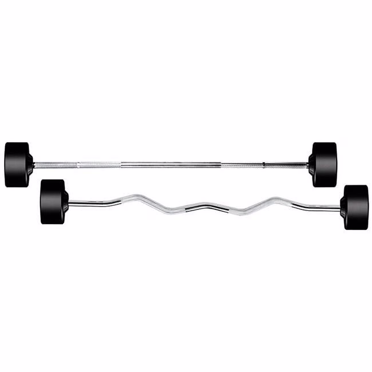 Rubber Fixed Pro Straight Barbell - 60 lbs