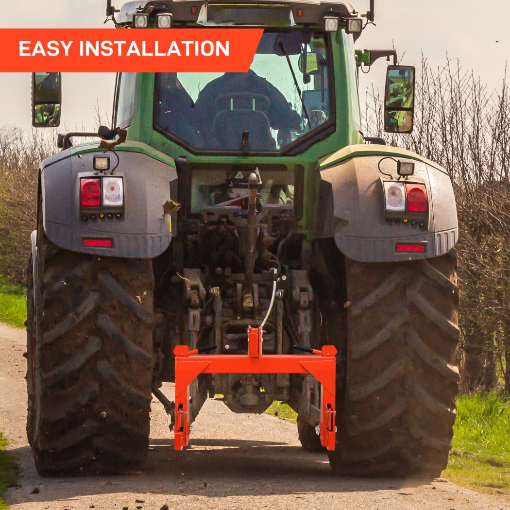 3 Point Quick Hitch, 3000 lbs 3-Pt Attachments Adaptation to Category 1 & 2 Tractor with 5 Level Adjustable Bolt (Orange)