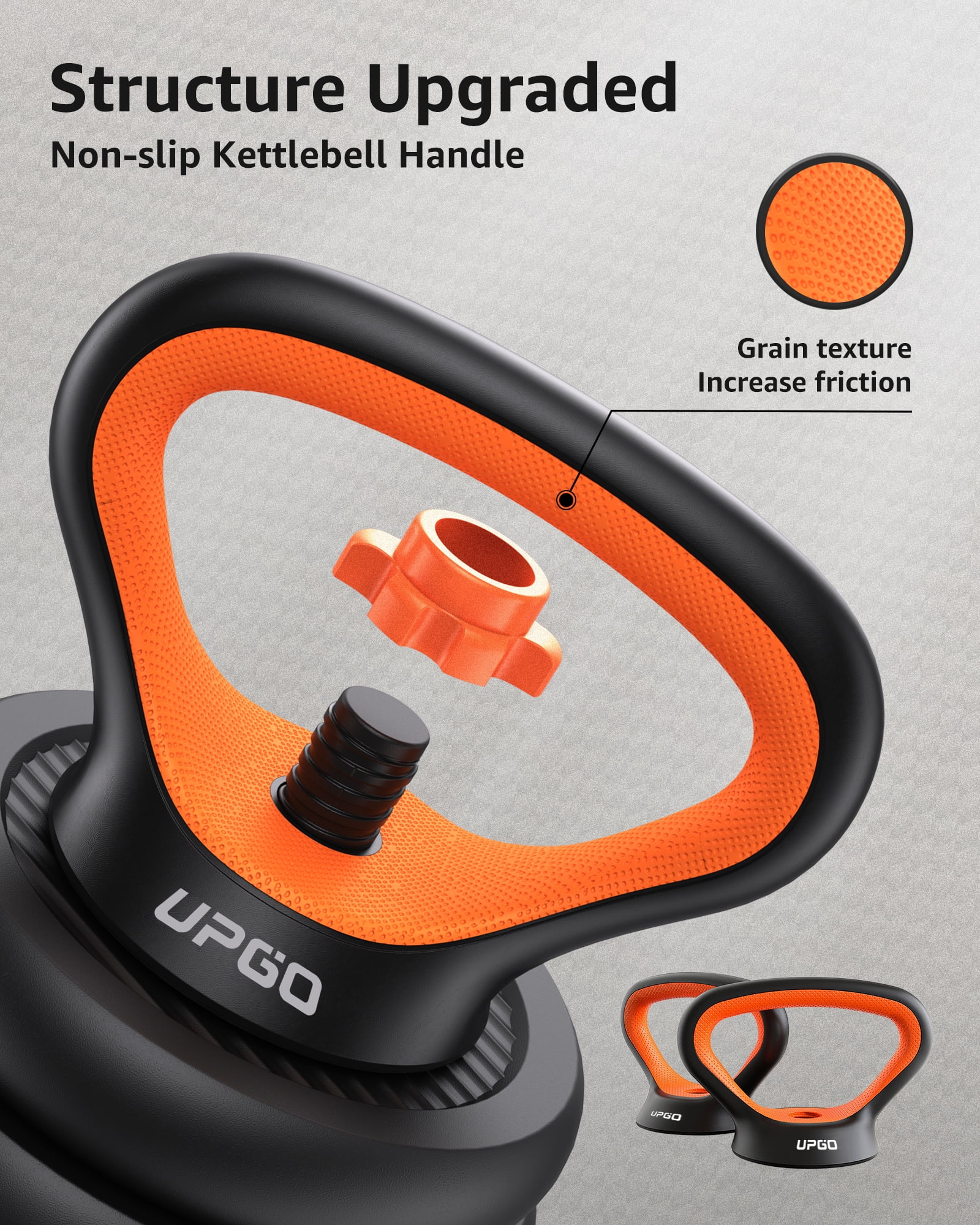 UPGO Adjustable Dumbbells, 70lbs Free Weight Set with Connector, 6 in1 Dumbbells Set as Barbell, Kettlebells, Push up Stand, Fitness Exercises for Home Gym Suitable Men/Women