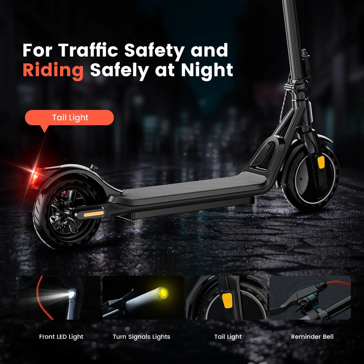 5TH WHEEL W16S 300W Electric Scooter with Turn Signal, 8.5�� Solid Tires, 18mph & 12Miles Range, Folding Commuting E-Scooter for Adults with APP Control