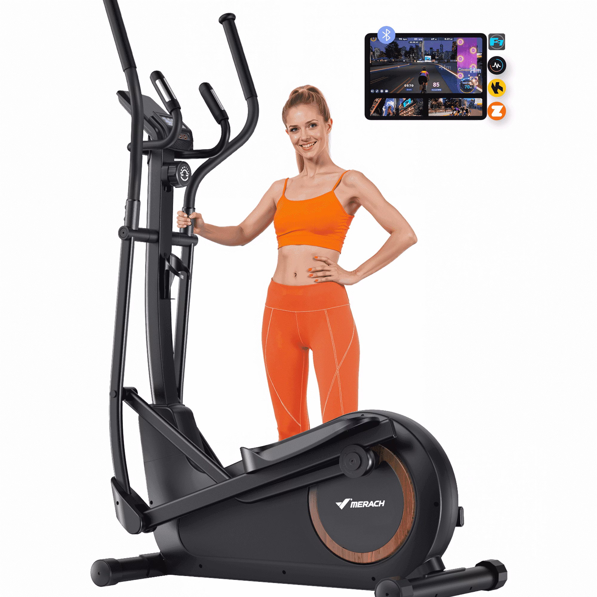 MERACH Elliptical Exercise Machine, 16 Levels Magnetic Drive, Quiet Home Cardio Fitness Equipment with 16.5