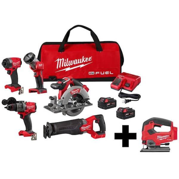 M18 FUEL 18-Volt Lithium-Ion Brushless Cordless Combo Kit (5-Tool) with FUEL Jigsaw
