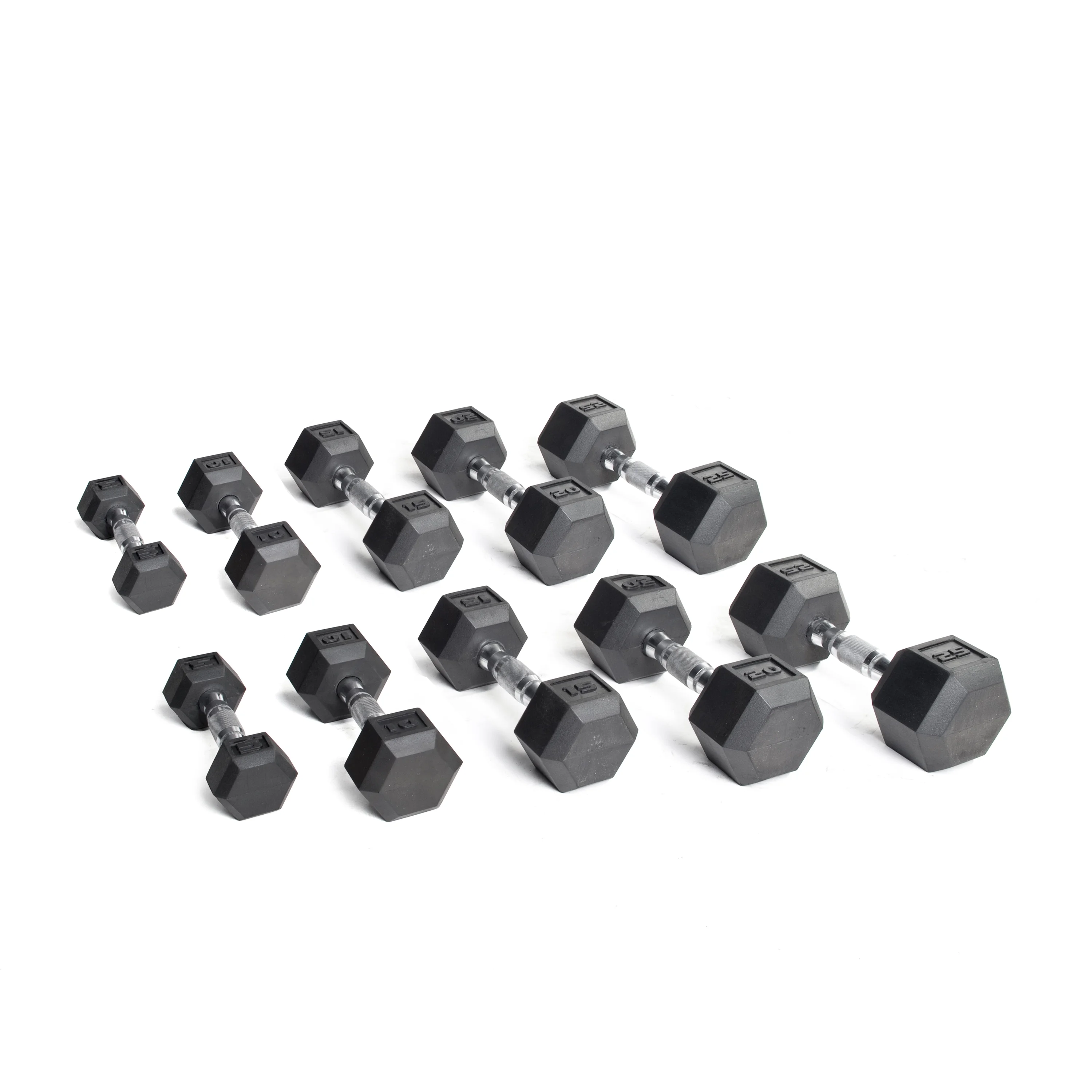CAP 150lb Rubber Hex Dumbbell Set