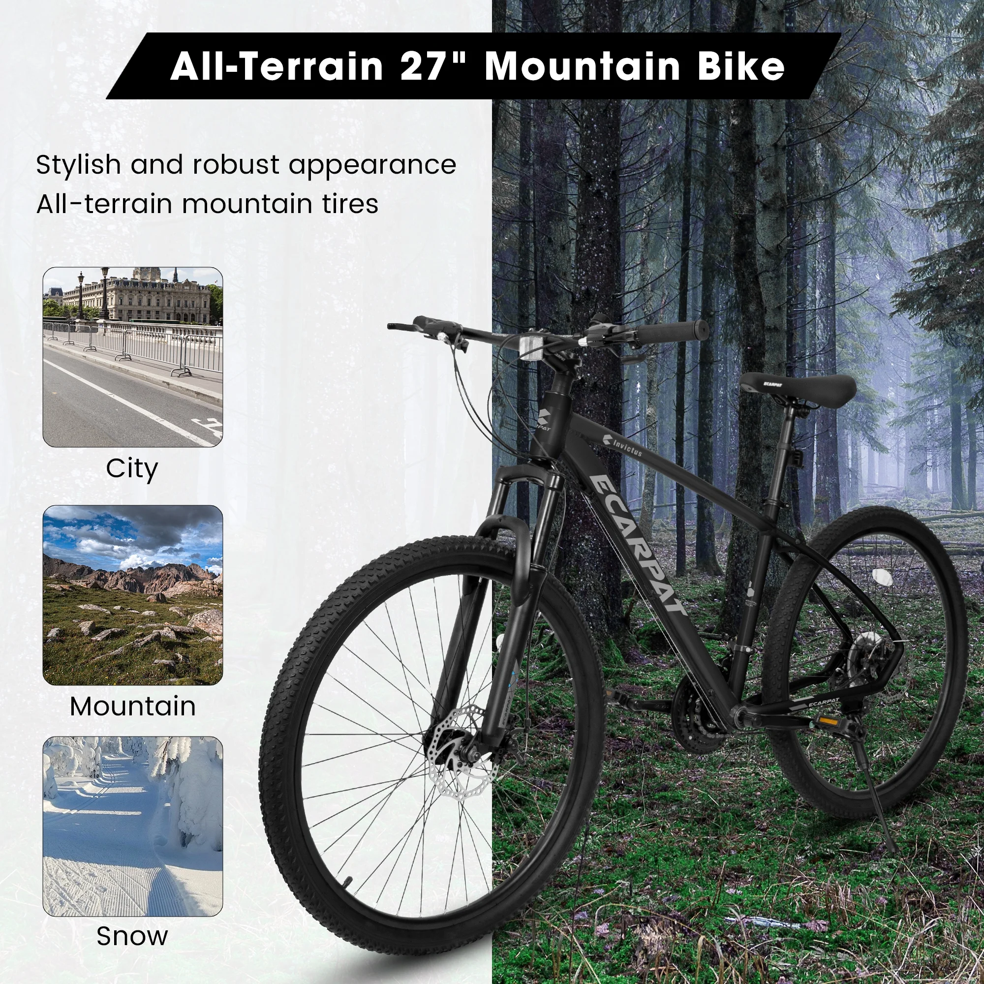 Ambifirner Lightweight 27.5er Mountain Bike – 21-Speed Shimano Drivetrain, 2.125” Tires & 85% Pre-Assembled Design for Riders 5’5”–5’10” (Anti-Slip Traction)​​