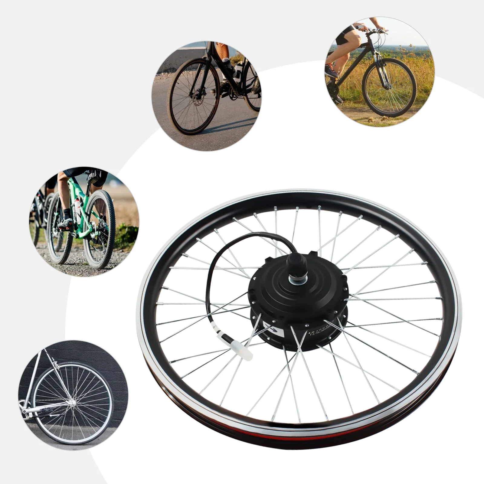Front and Rear Wheel Electric Bike Kit, 36V 250W Motor, 30KM/H Speed, Includes Brake Lever, Thumb Throttle, and LED Display