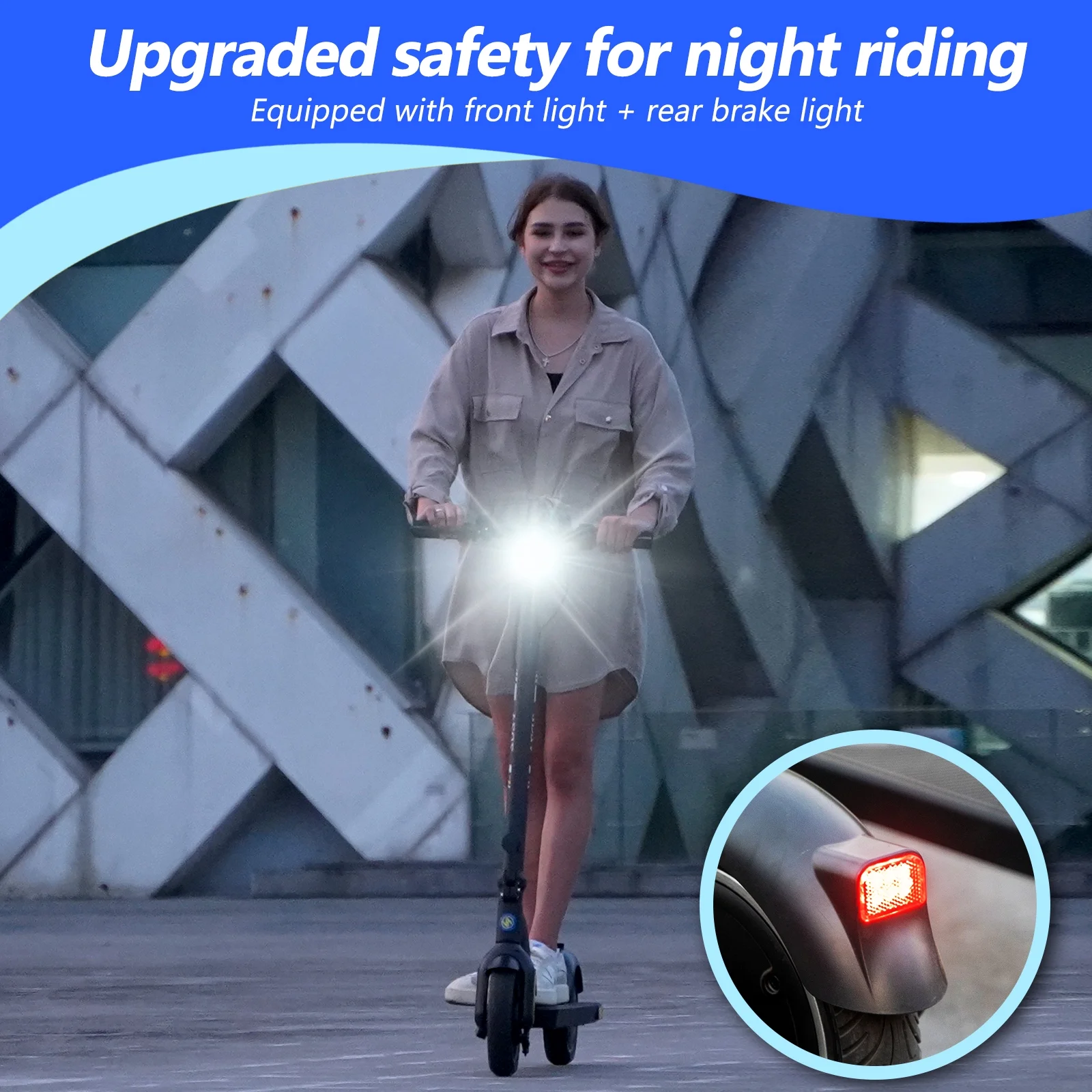 ZDZA 350W & 19MPH Electric Scooter for Adults, 12-21 Miles Range, 8.5' Foldable Escooter