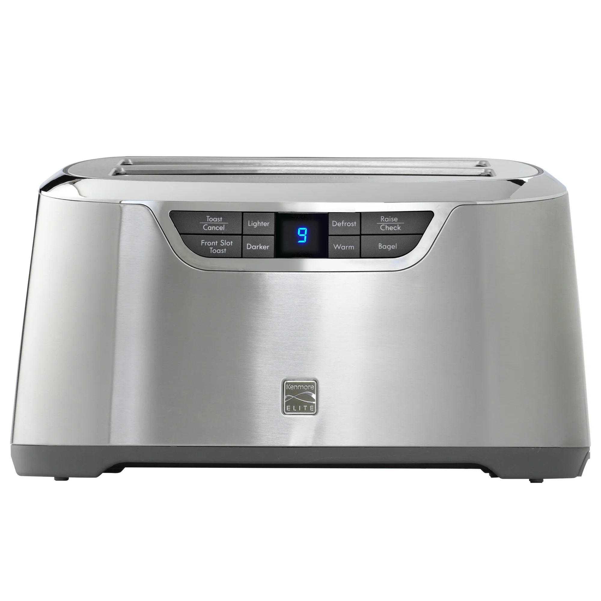 Kenmore Elite 4-Slice Toaster with Auto Lift, Long Slot, Stainless Steel, Digital Controls, Extra Wide Slots