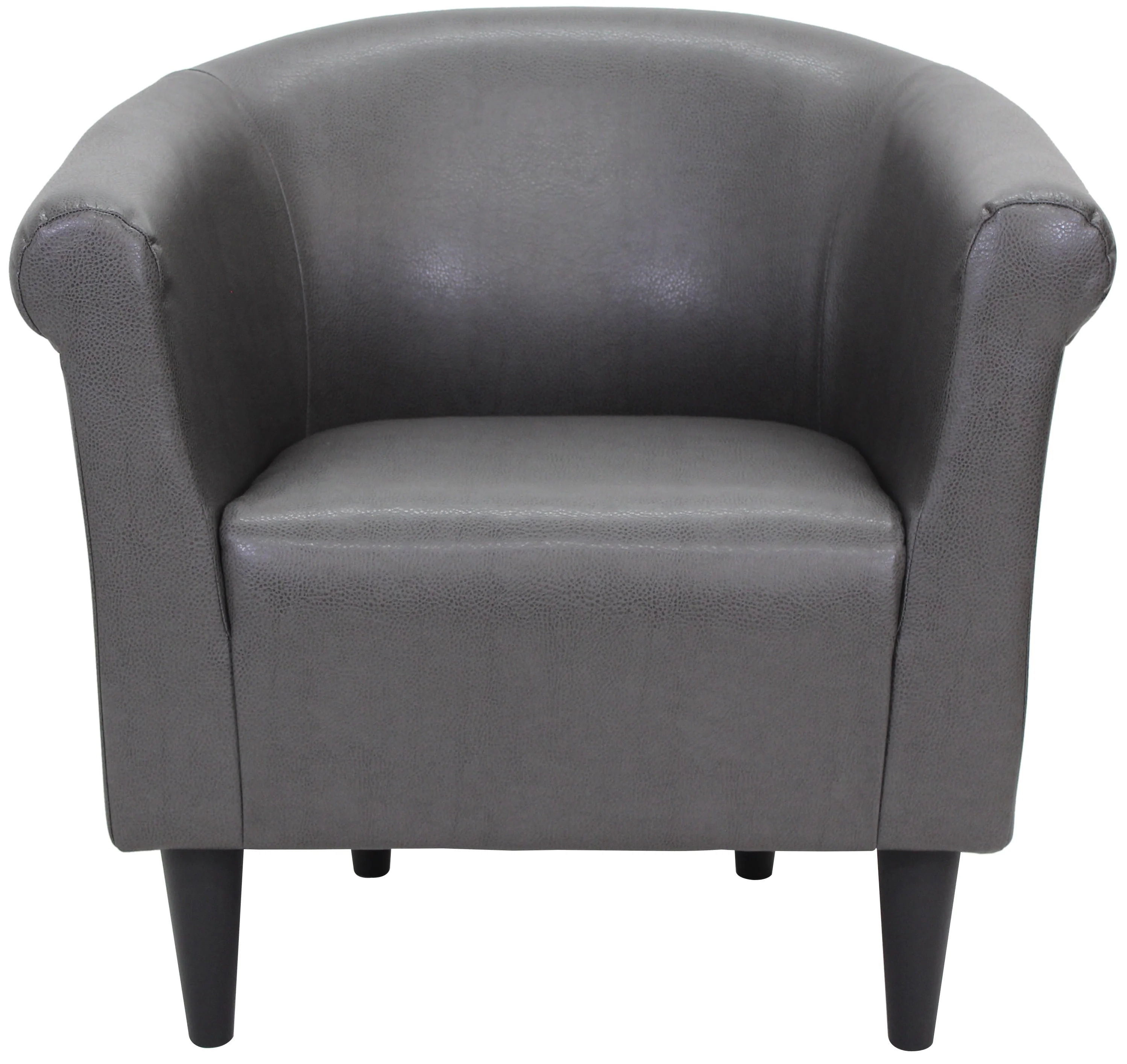 Mainstays Faux Leather Bucket Accent Chair, Carbon Gray