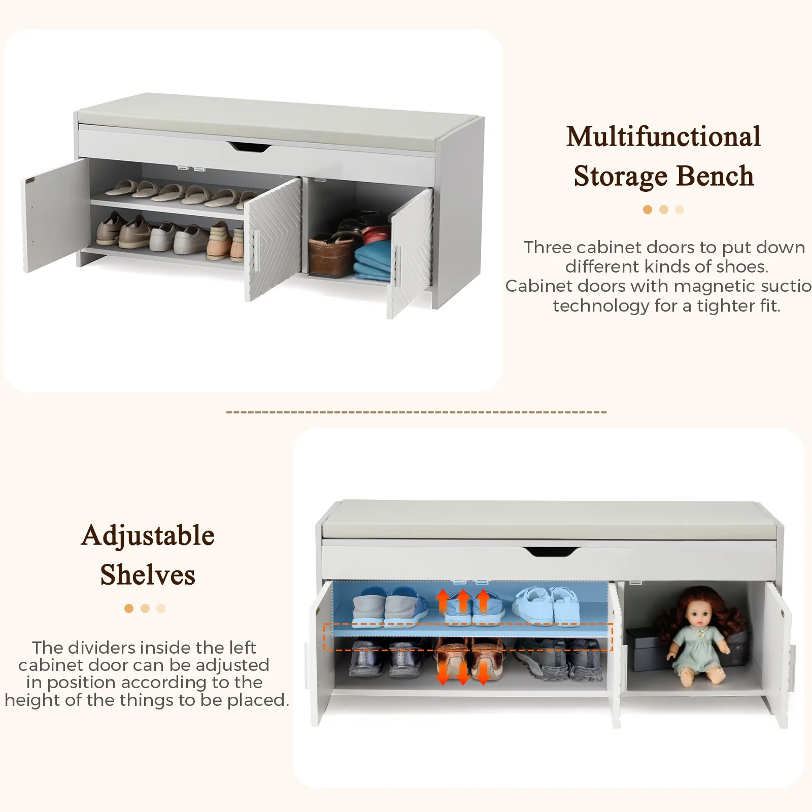 AVAWING Storage Bench, Shoe Bench with Lift Top Storage, Wooden Entryway Bench, Black