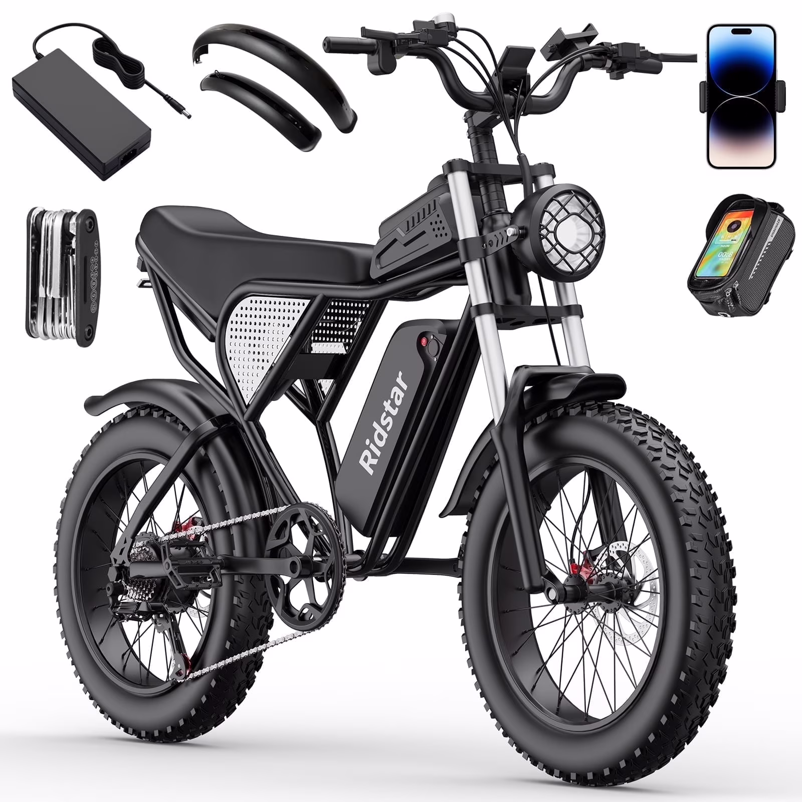 Ridstar 1500W Electric Bike for Adults,33MPH 48V 20Ah Electric Bicycle ,20
